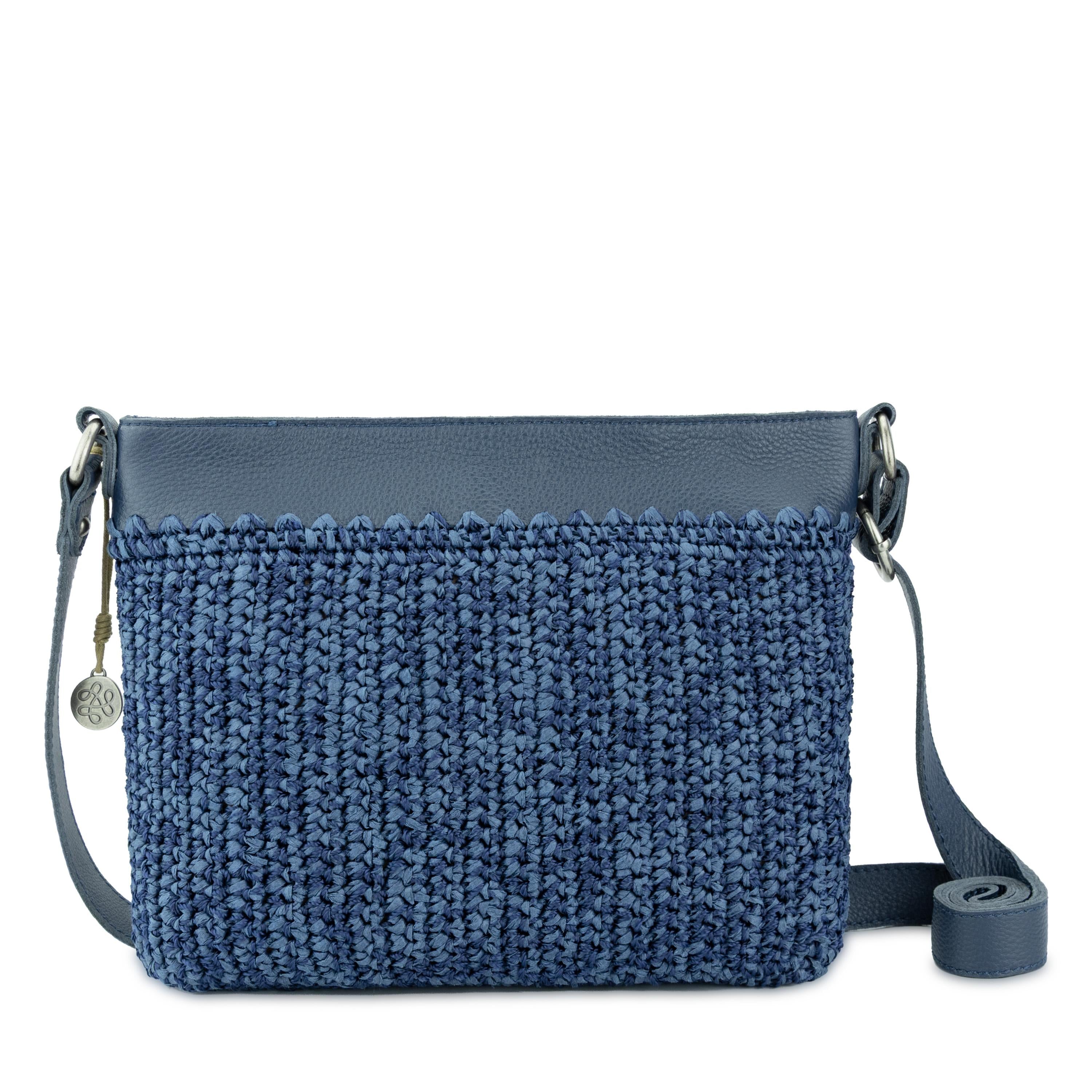 The Sak Melrose Crossbody - Hand Crochet - Denim Tonal Straw