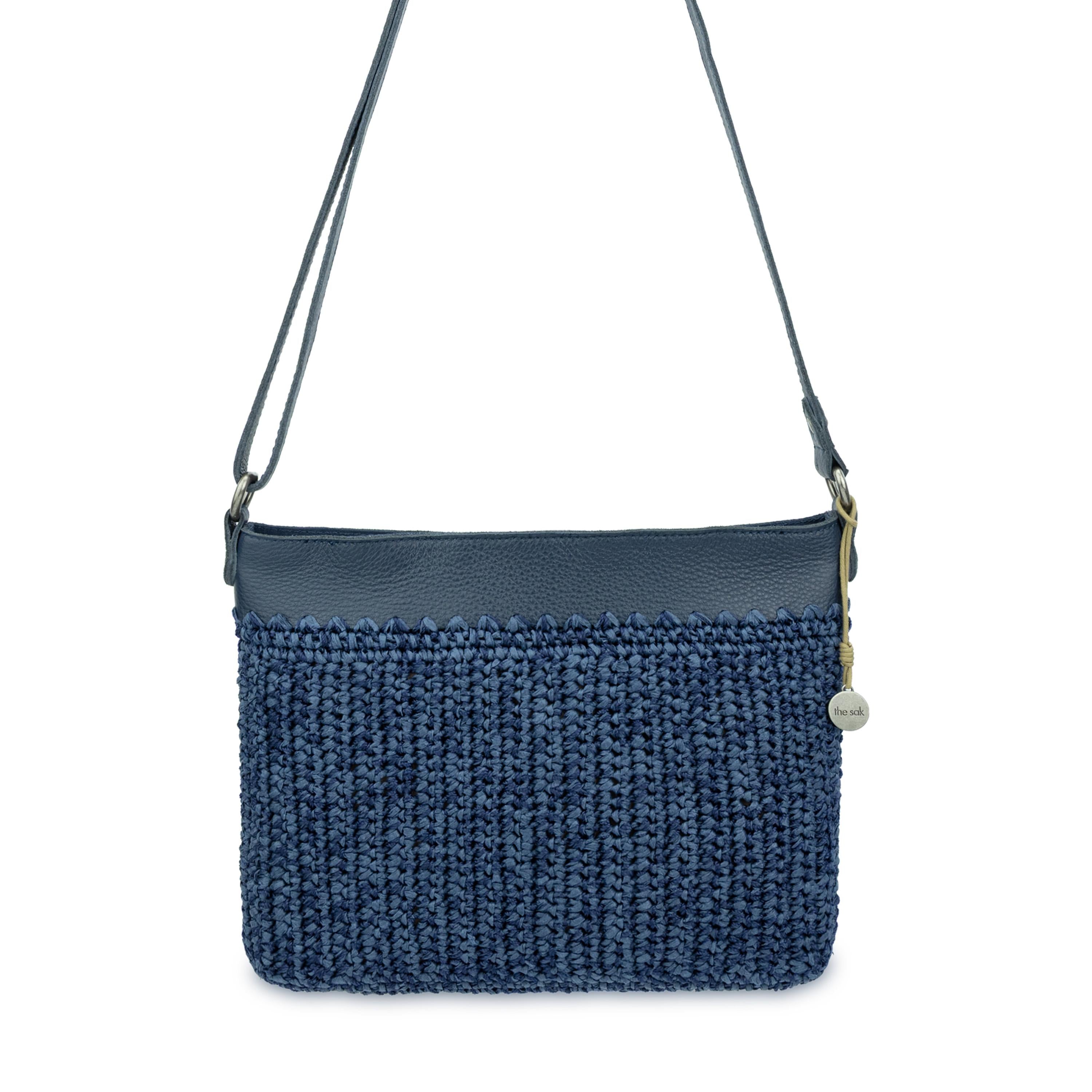 The Sak Melrose Crossbody - Hand Crochet - Denim Tonal Straw