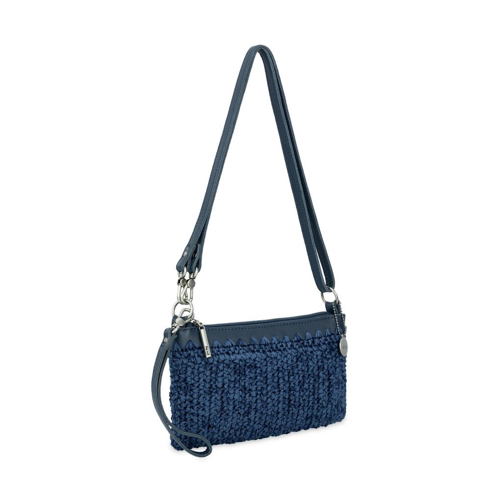 The Sak Vita Convertible Wristlet - Hand Crochet - Denim Tonal Straw