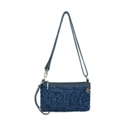 Vita Convertible Wristlet - Hand Crochet - Denim Tonal Straw