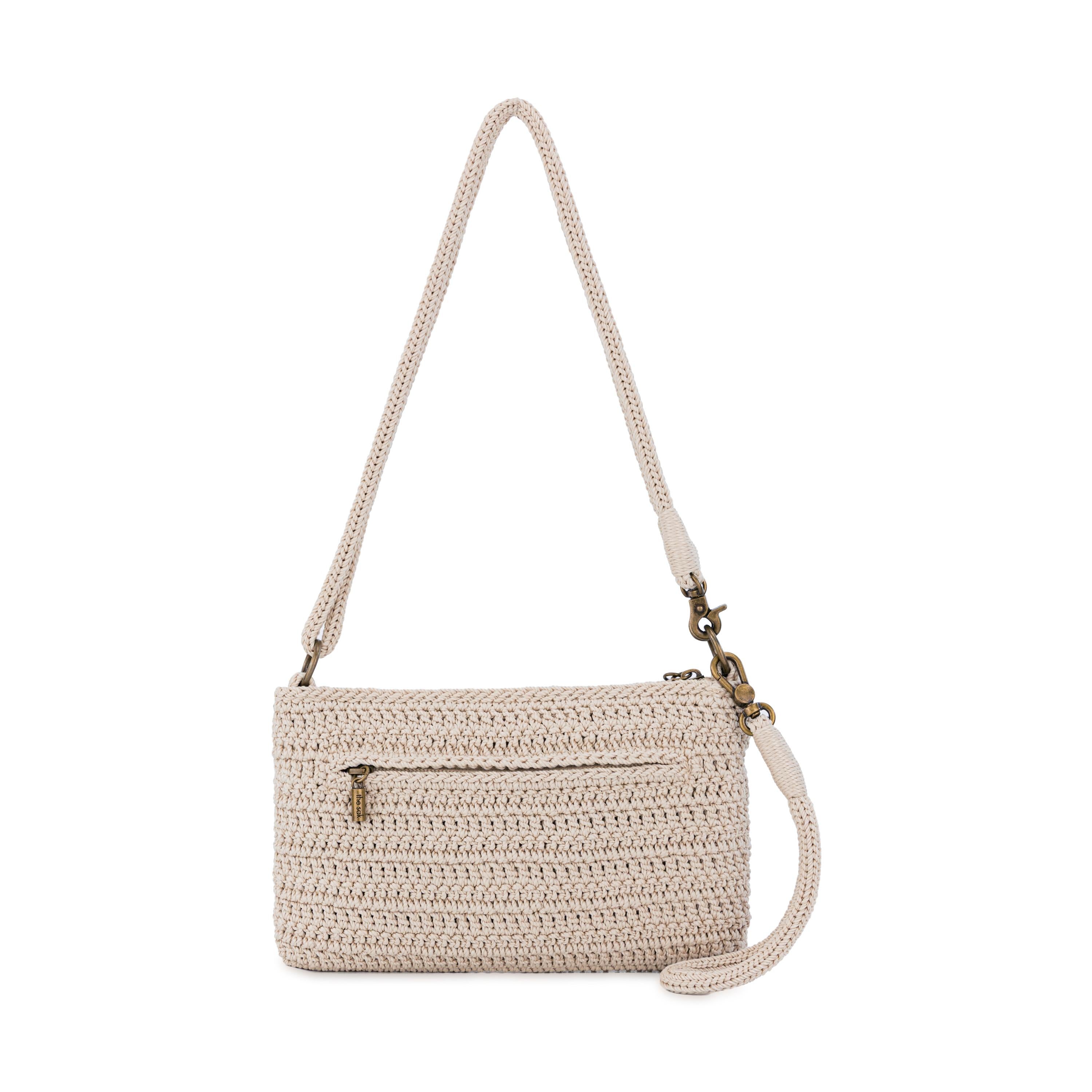The Sak Vita Convertible Wristlet - Hand Crochet - Flower Ecru