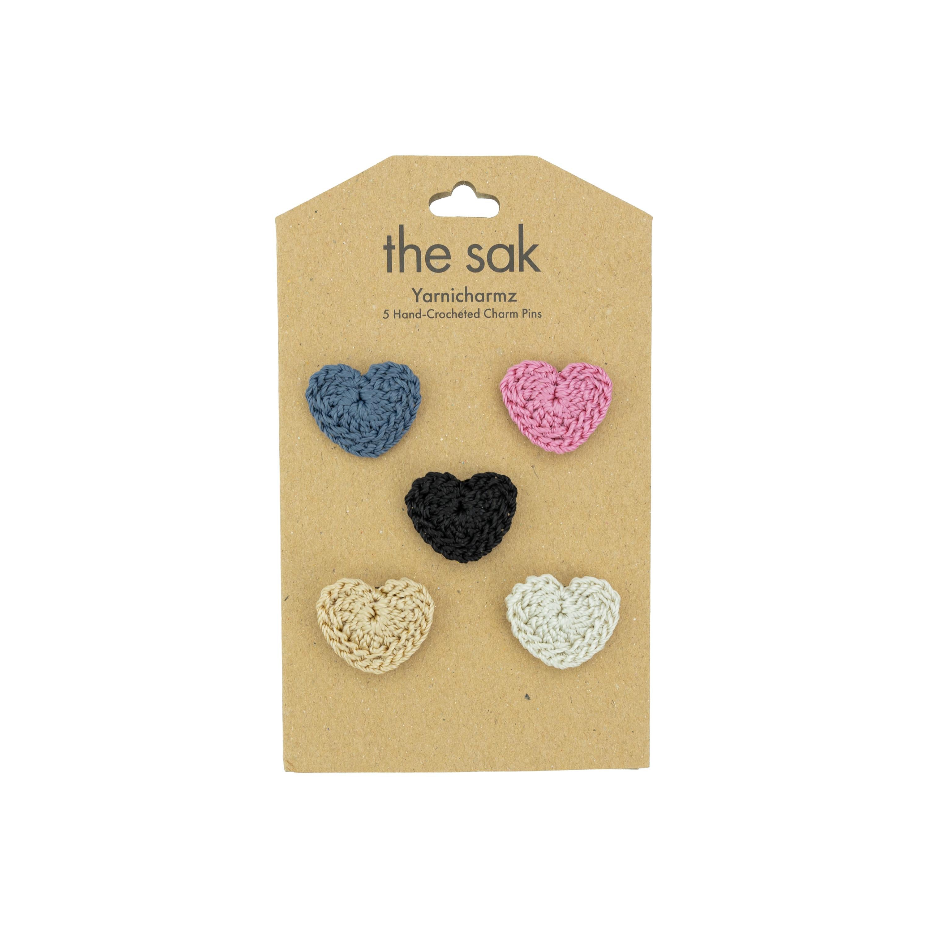 The Sak Yarnicharmz 5 Pack - Hand Crochet - Love Hearts