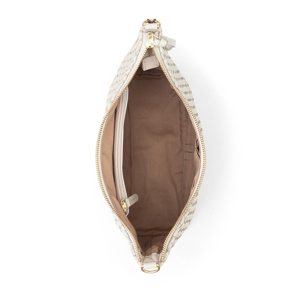 The Sak Juniper Small Hobo - Leather - Stone Woven