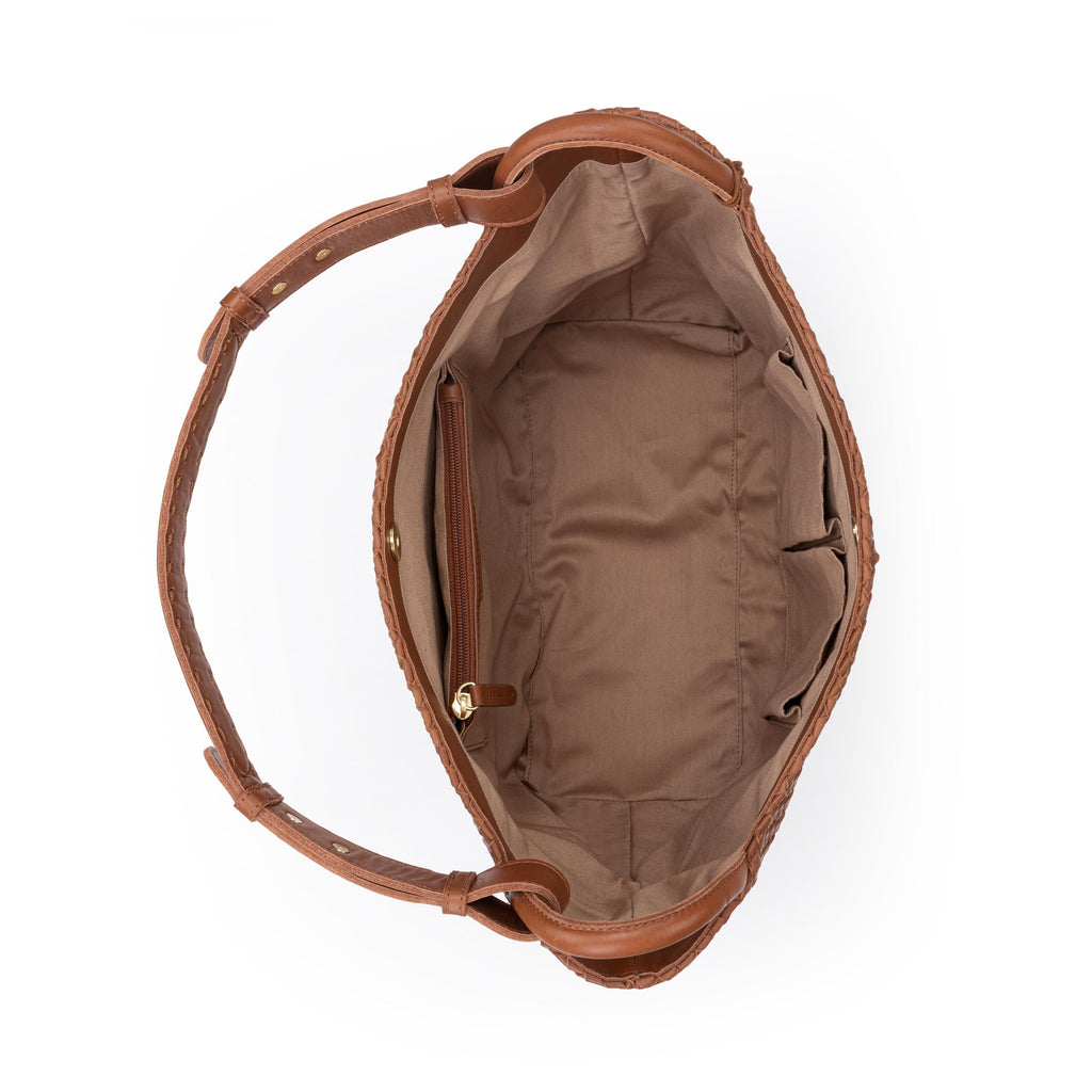 The Sak Los Feliz Medium Tote - Leather - Cognac Woven