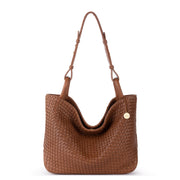 Los Feliz Medium Tote - Leather - Cognac Woven