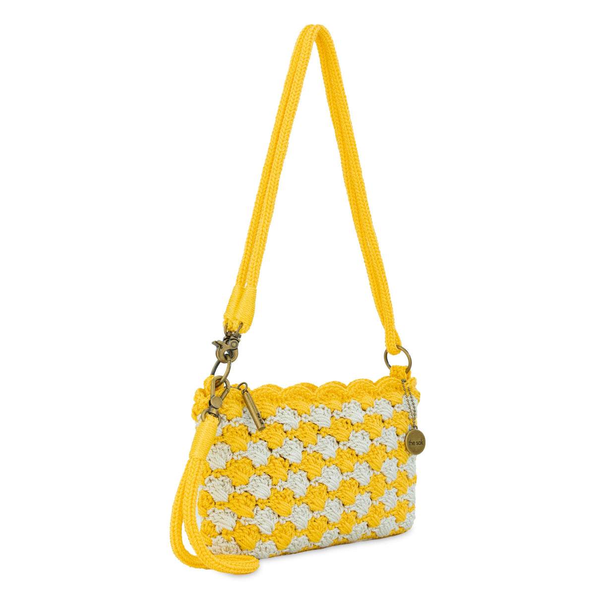 The Sak Vita Convertible Wristlet -|Polypropylene Yarn - Lemon Natural Shell|