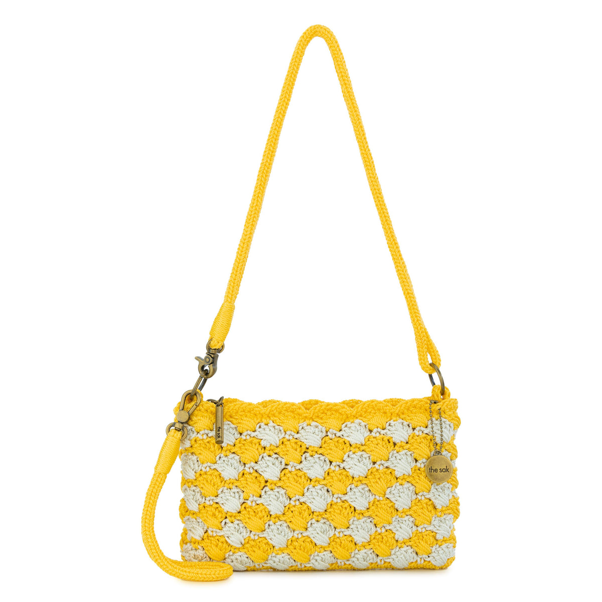 The Sak Vita Convertible Wristlet -|Polypropylene Yarn - Lemon Natural Shell|