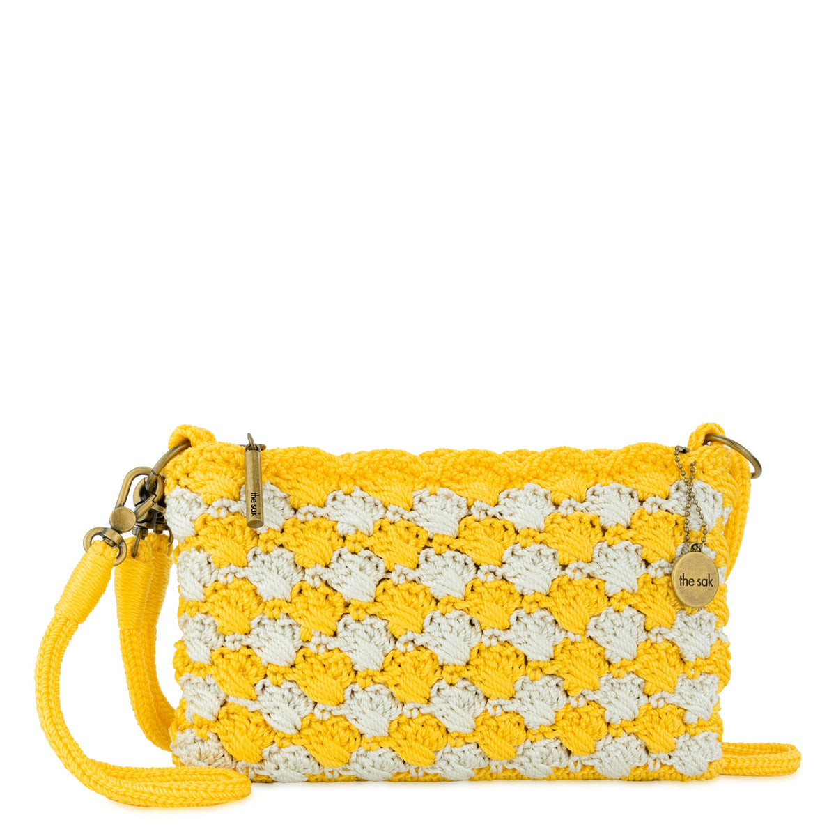 The Sak Vita Convertible Wristlet -|Polypropylene Yarn - Lemon Natural Shell|