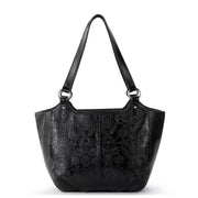 Bolinas Satchel - Leather - Black Floral Embossed