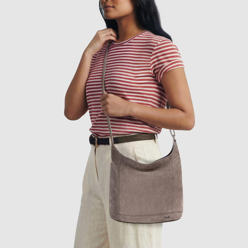 The Sak De Young Crossbody - Leather - Mushroom Suede