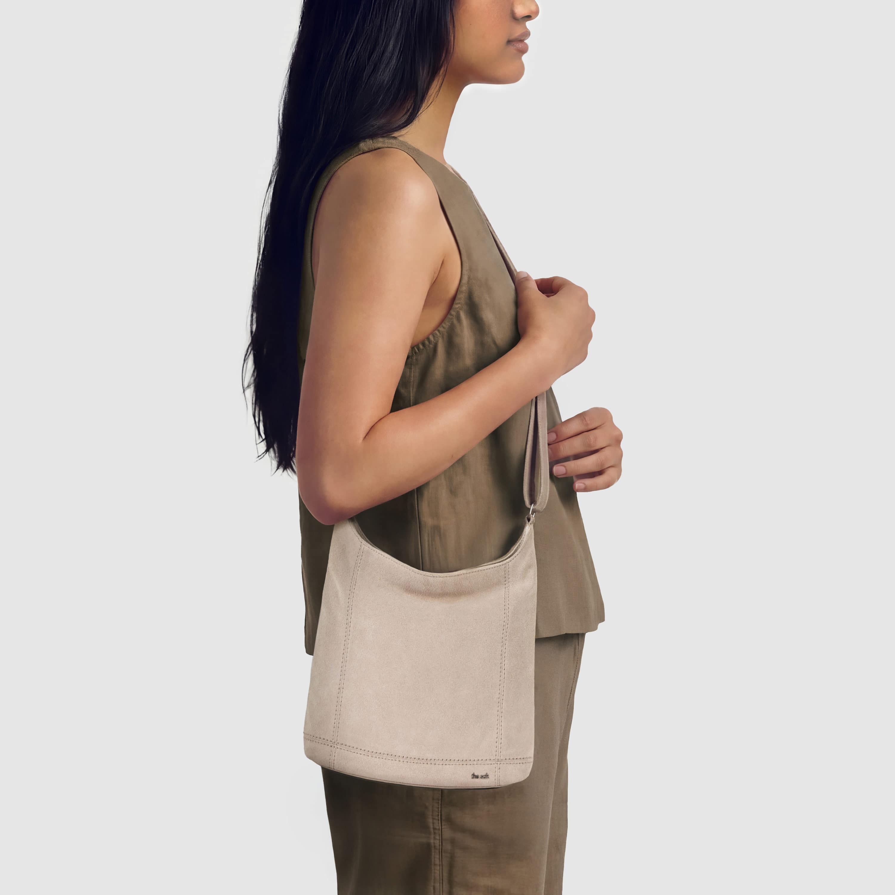 The Sak De Young Crossbody - Leather - Sand Suede