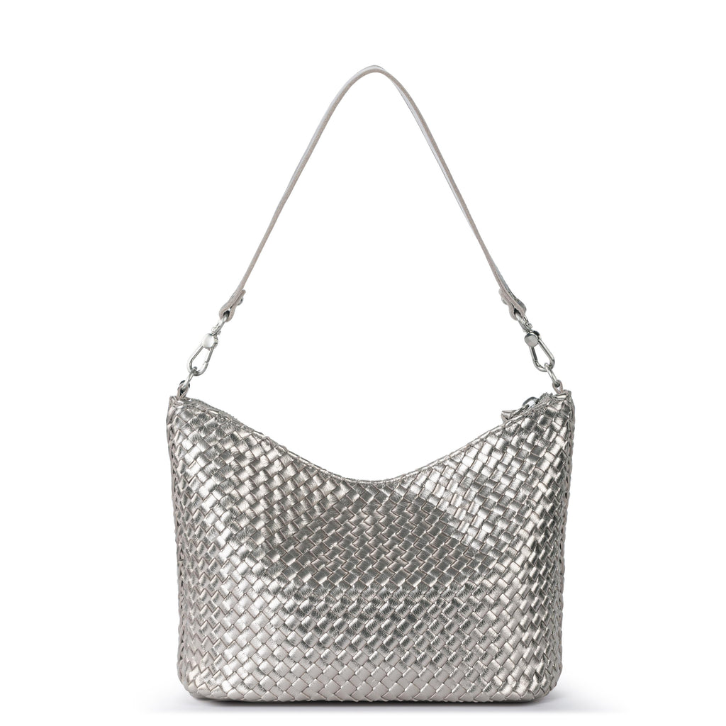 The Sak Juniper Small Hobo - Leather - Pyrite Woven