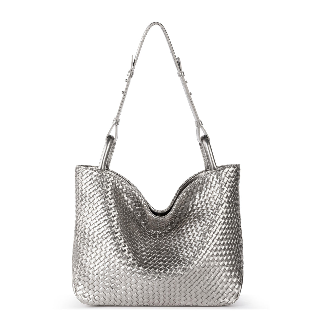 The Sak Los Feliz Medium Tote - Leather - Pyrite Woven
