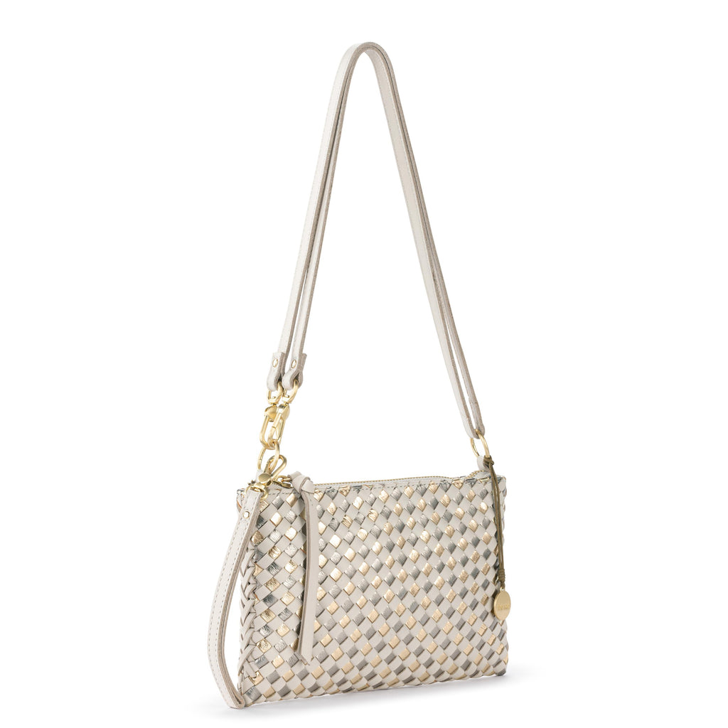 The Sak Vita Convertible Wristlet - Leather - Stone Metallic Woven