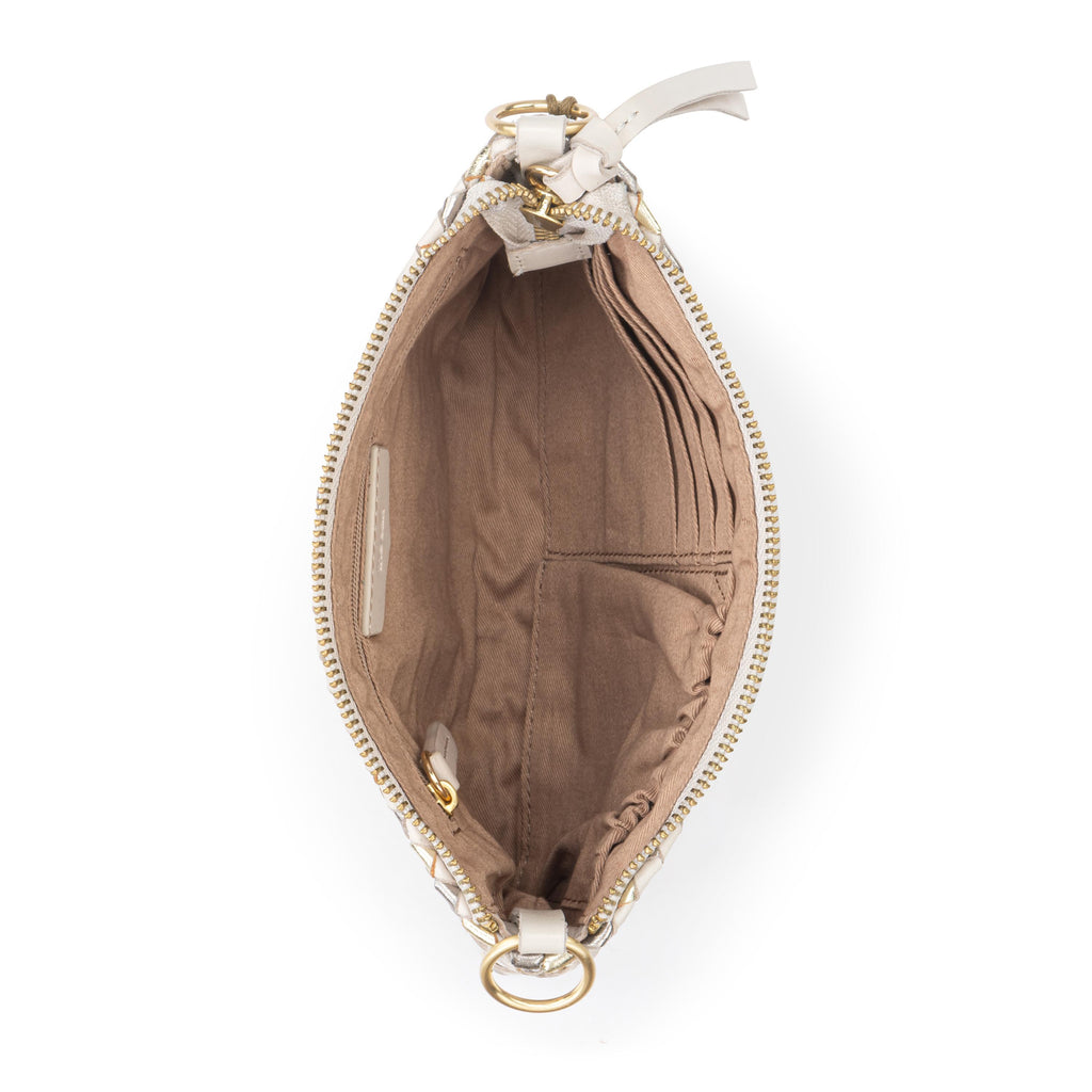 The Sak Vita Convertible Wristlet - Leather - Stone Metallic Woven