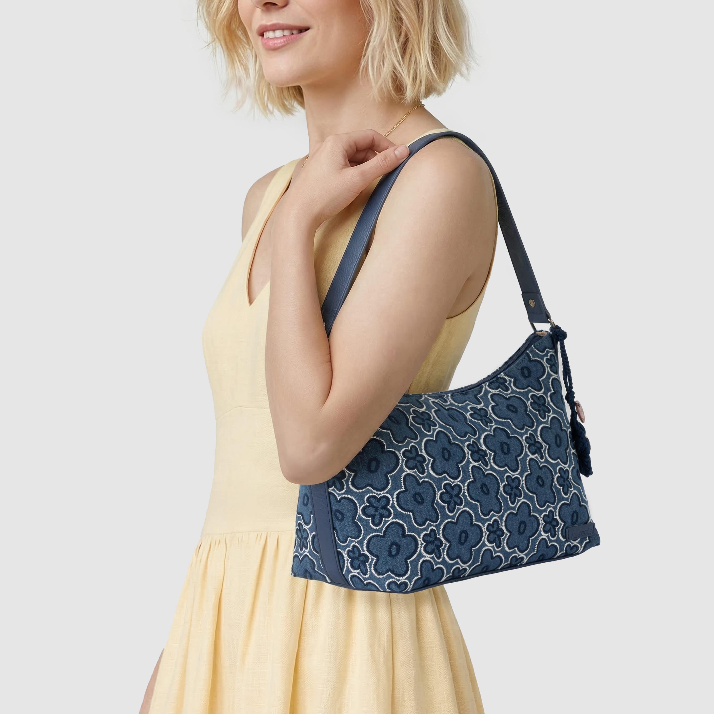 Sakroots Banyan Hobo - Denim - Denim Retro Flower