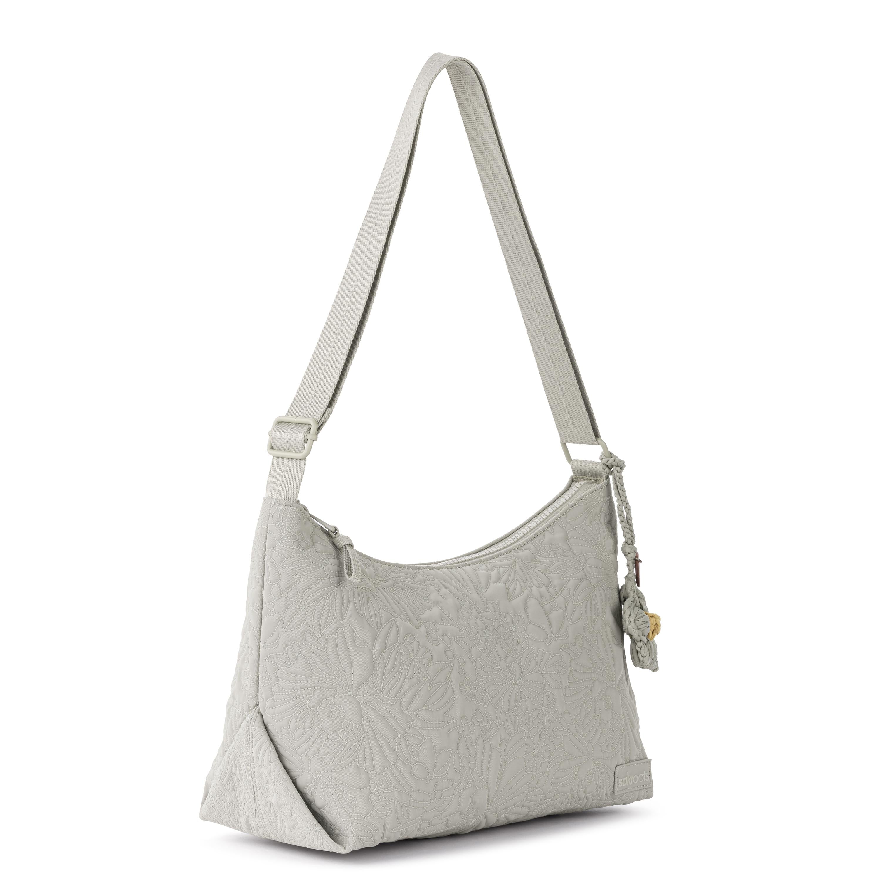 Sakroots Banyan Adjustable Hobo -|Eco Twill - Pebble Flower Blossom Q|