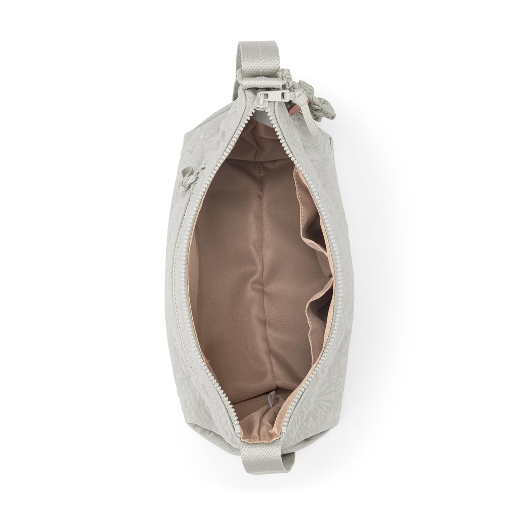 Sakroots Banyan Adjustable Hobo -|Eco Twill - Pebble Flower Blossom Q|