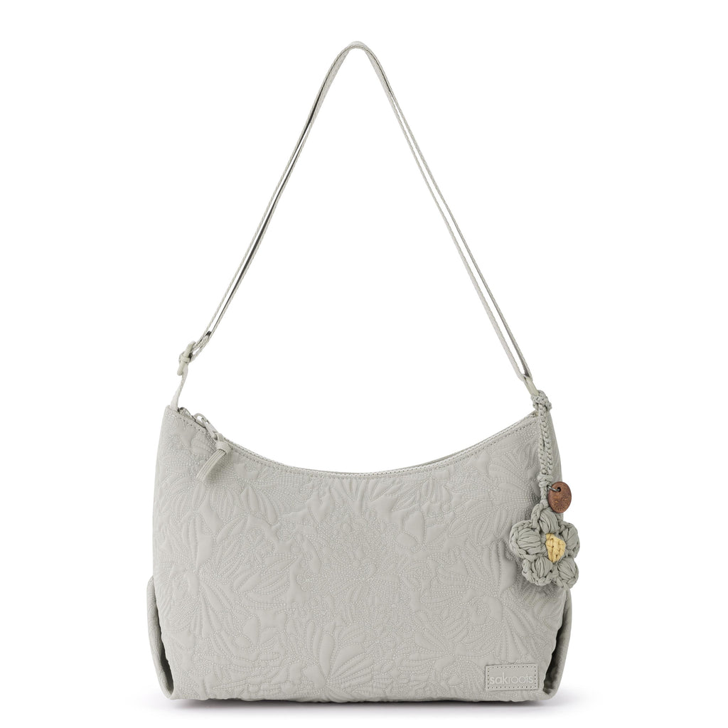 Sakroots Banyan Adjustable Hobo -|Eco Twill - Pebble Flower Blossom Q|
