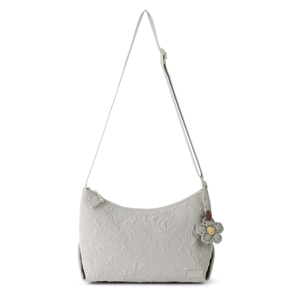 Sakroots Banyan Adjustable Hobo -|Eco Twill - Pebble Flower Blossom Q|