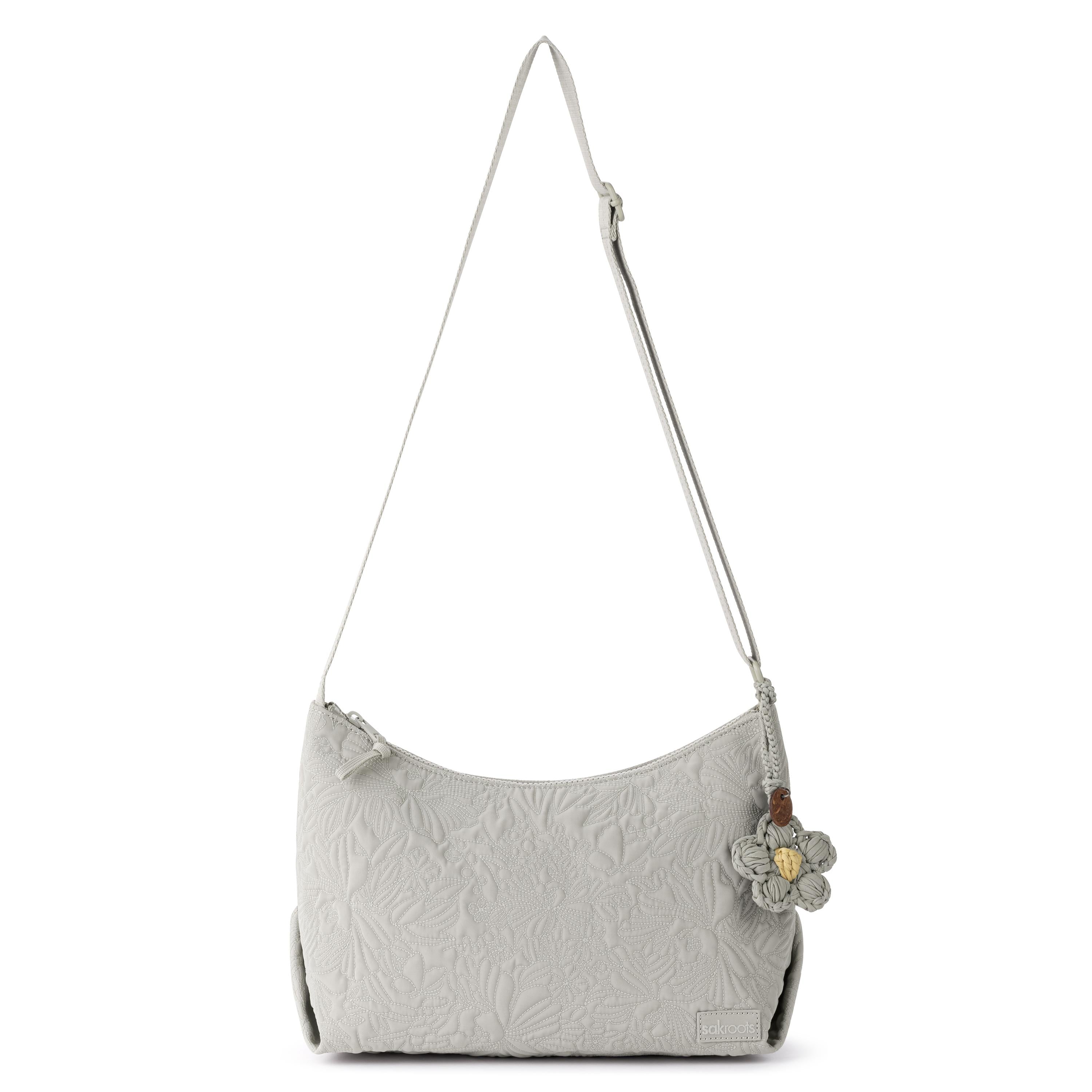 Sakroots Banyan Adjustable Hobo -|Eco Twill - Pebble Flower Blossom Q|