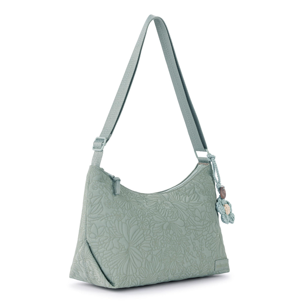 Sakroots Banyan Adjustable Hobo -|Eco Twill - Sage Flower Blossom Q|