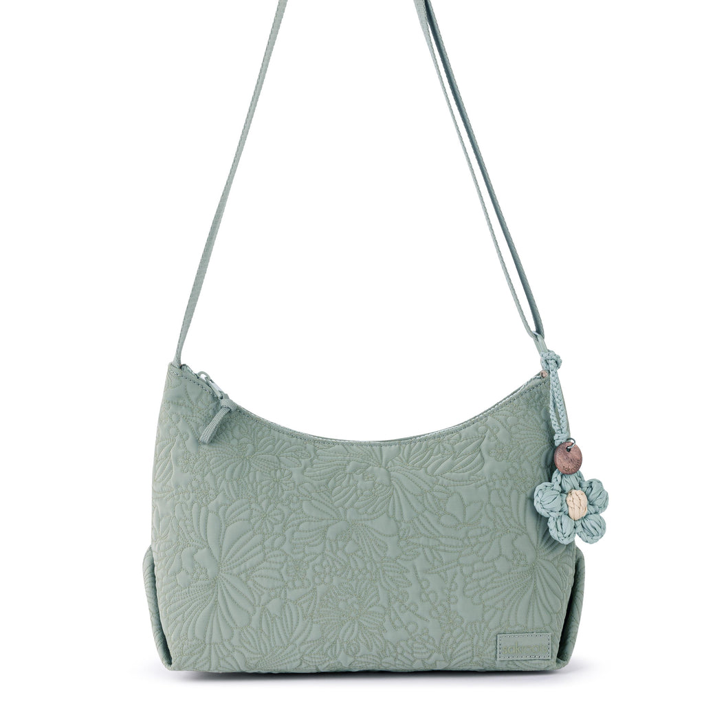 Sakroots Banyan Adjustable Hobo -|Eco Twill - Sage Flower Blossom Q|