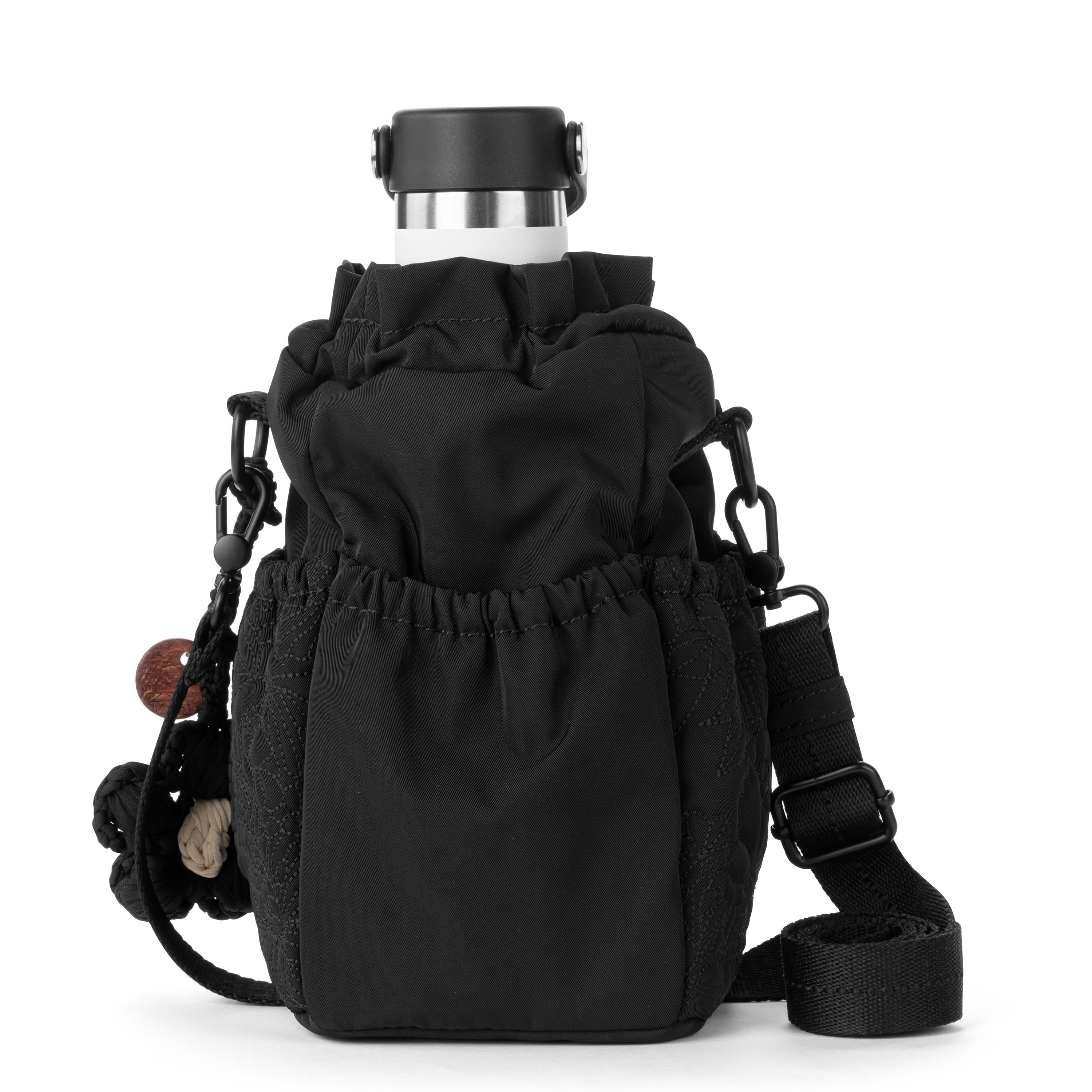 Sakroots Banyan Drawstring Crossbody -|Eco Twill - Black Flower Blossom Q|