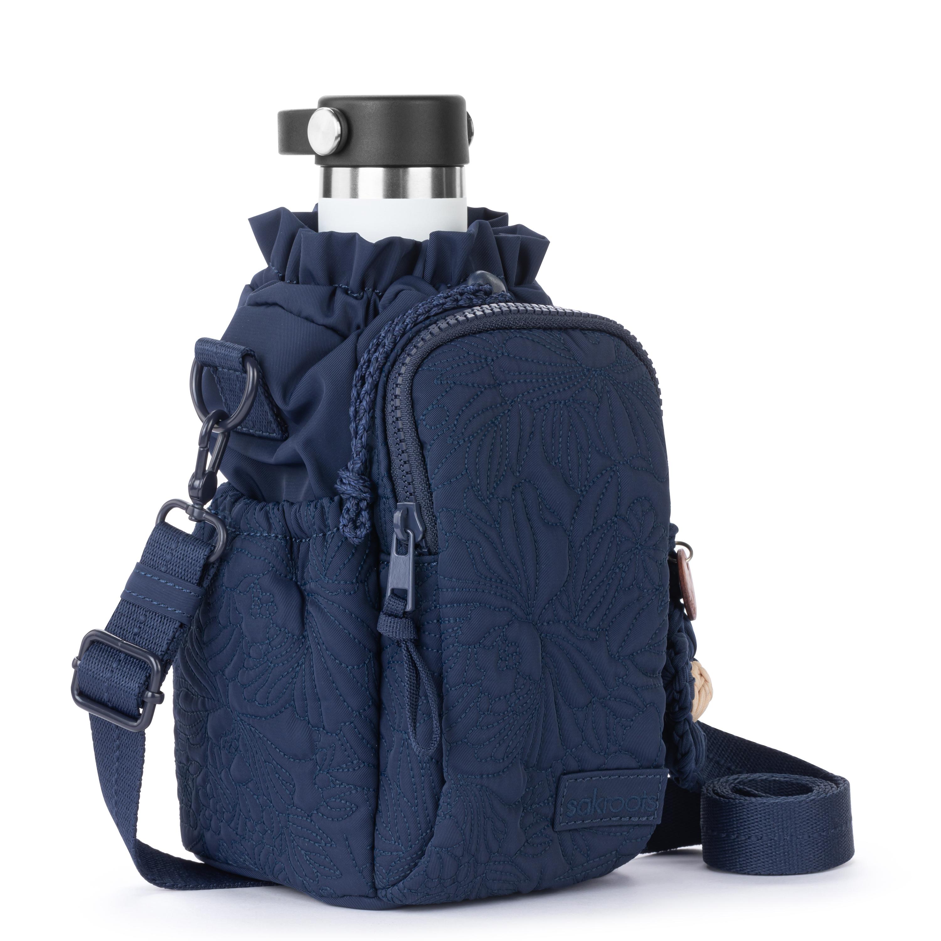 Sakroots Banyan Drawstring Crossbody -|Eco Twill - Navy Flower Blossom Q|