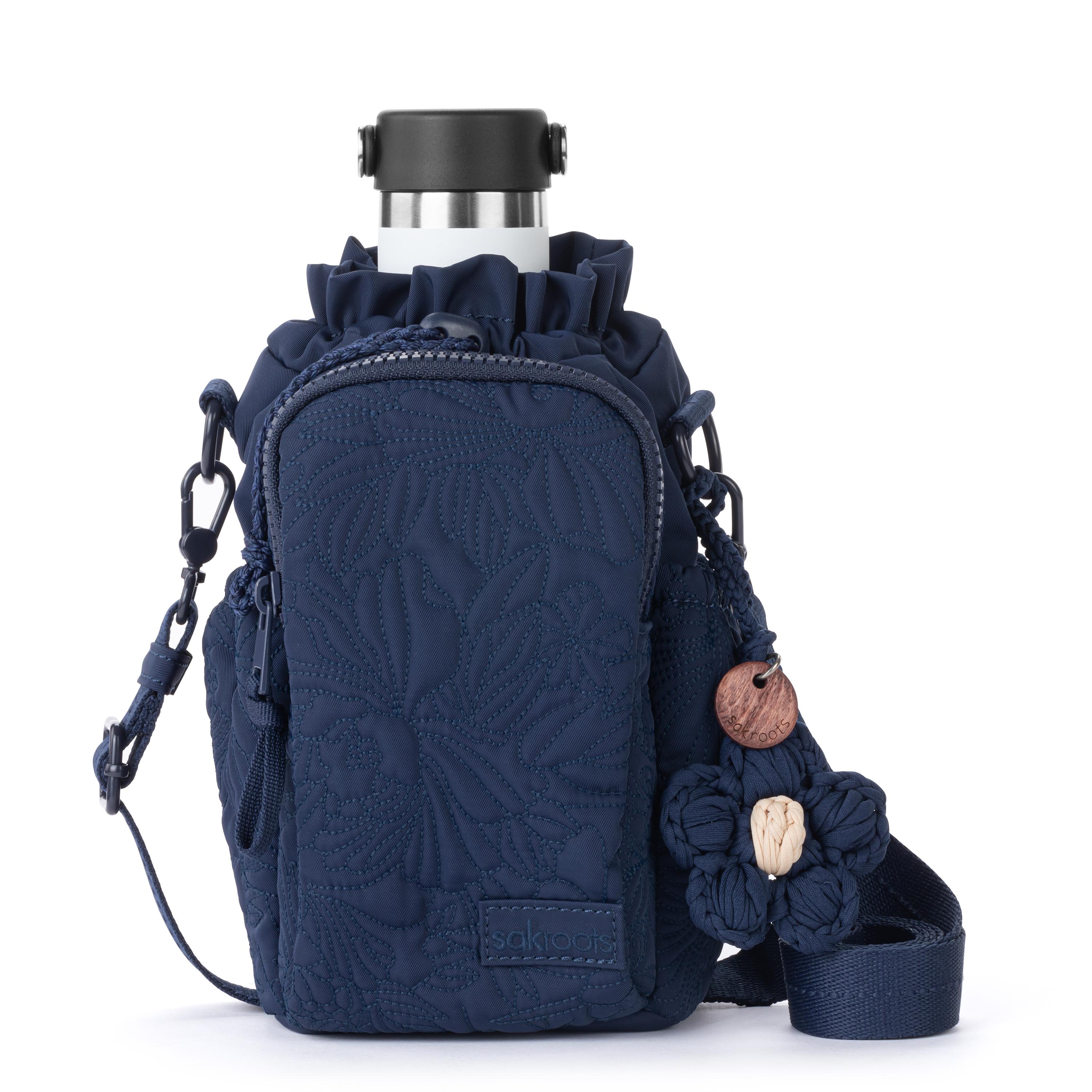 Sakroots Banyan Drawstring Crossbody -|Eco Twill - Navy Flower Blossom Q|