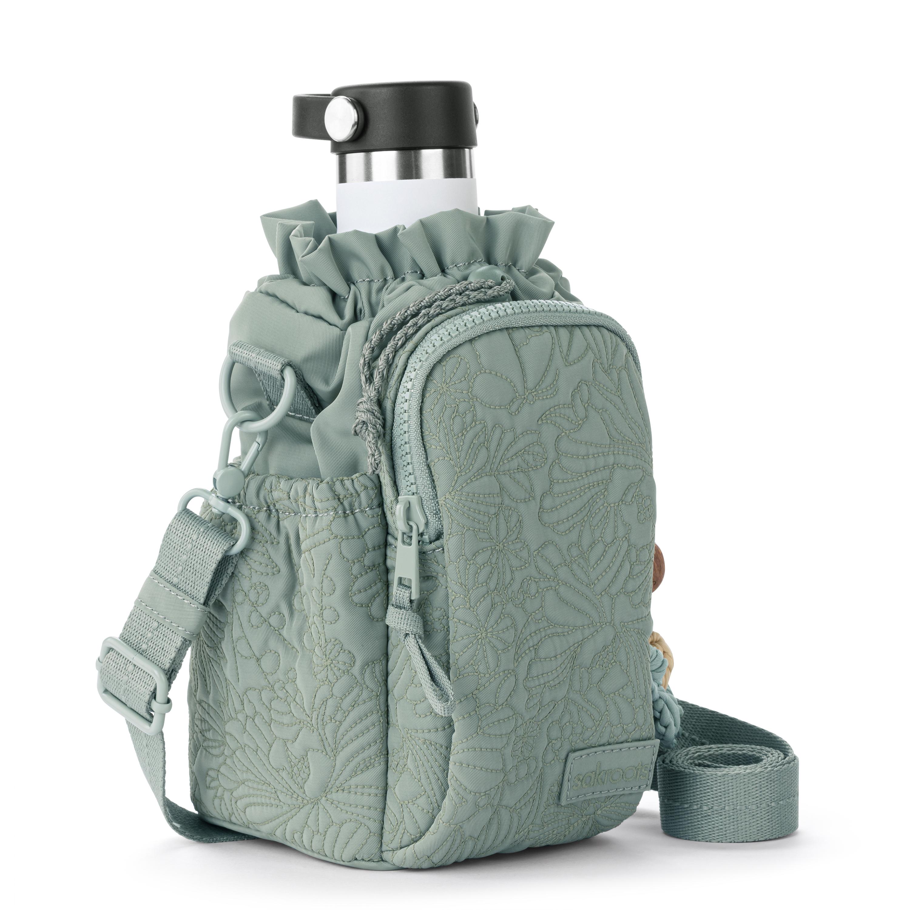 Sakroots Banyan Drawstring Crossbody -|Eco Twill - Sage Flower Blossom Q|