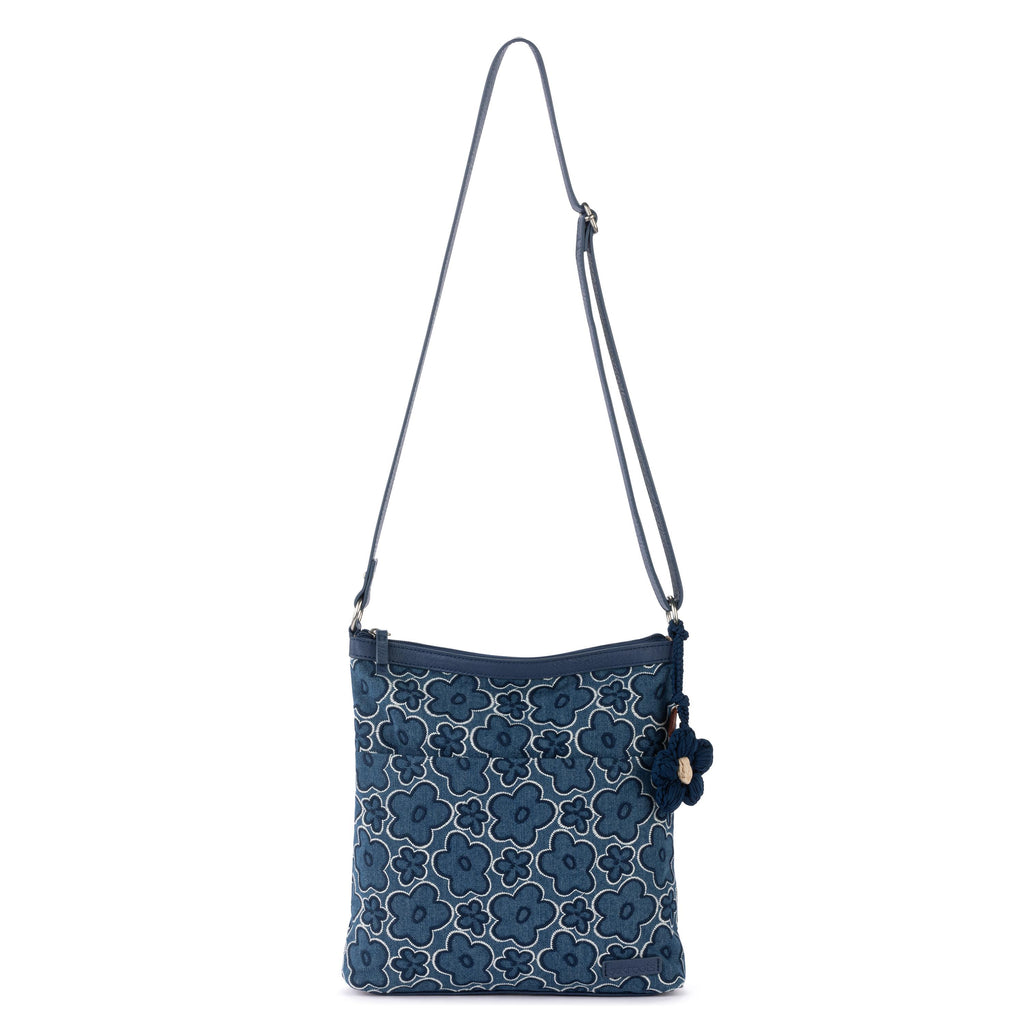 Sakroots Banyan Basic Crossbody - Denim - Denim Retro Flower