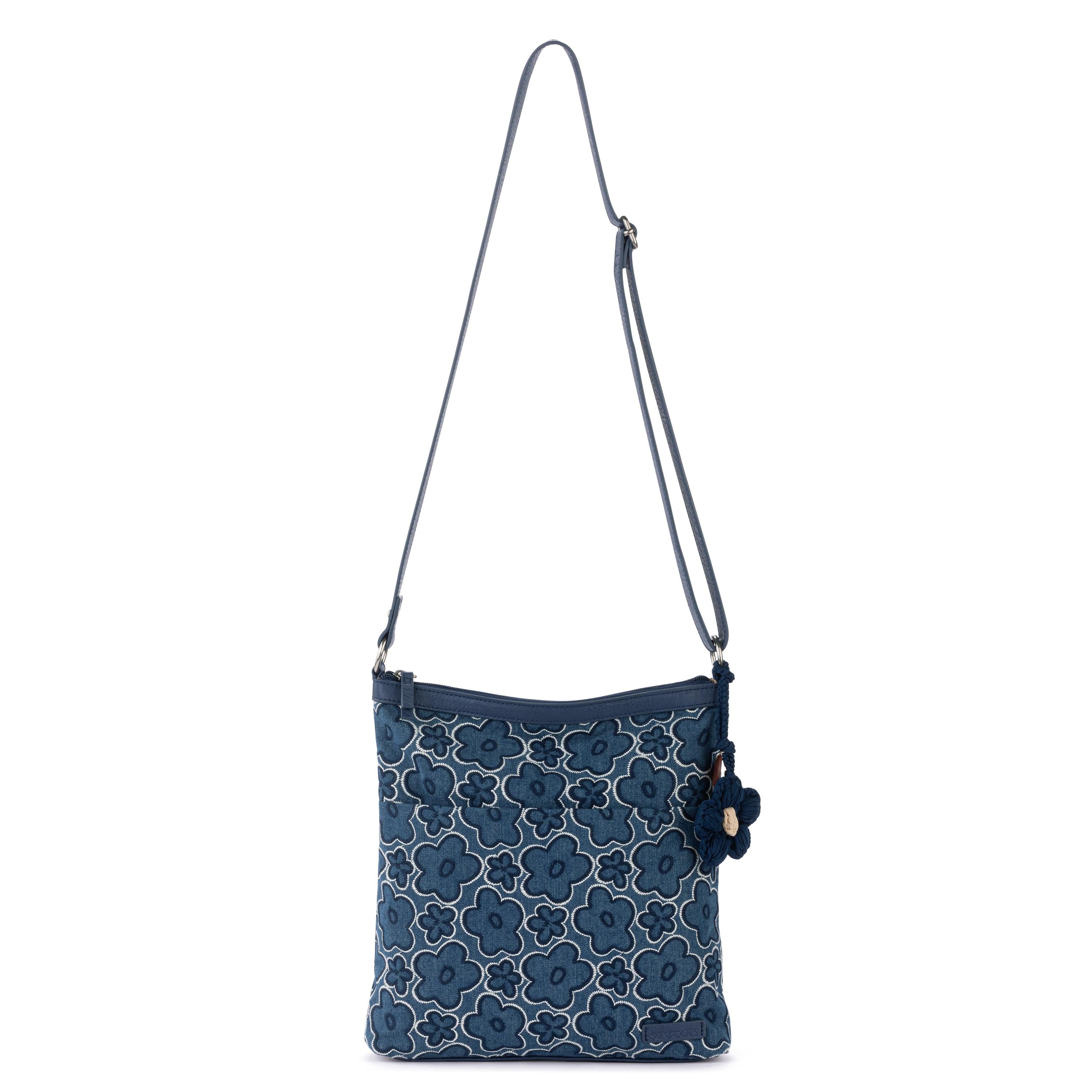 Sakroots Banyan Basic Crossbody - Denim - Denim Retro Flower