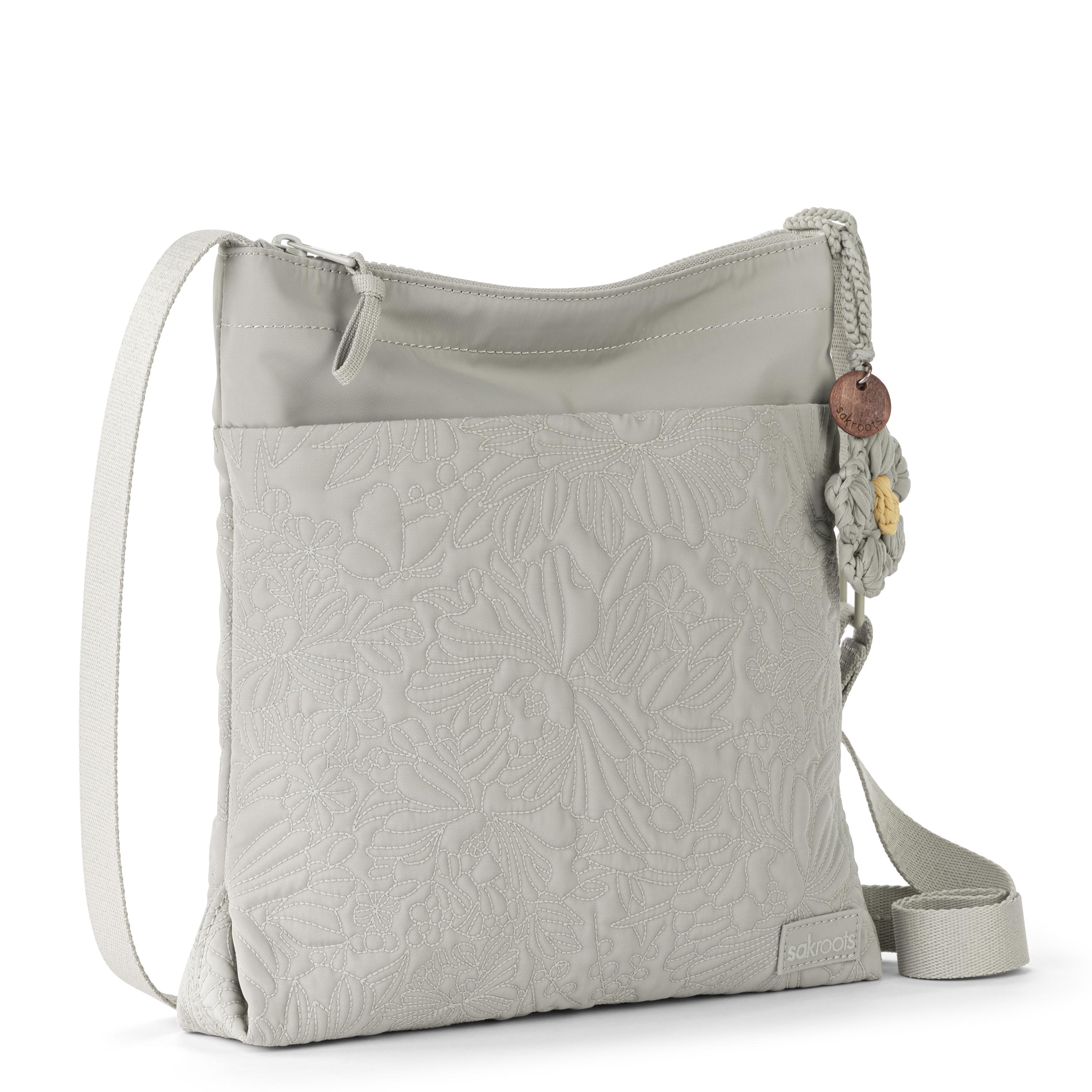 Sakroots Banyan Basic Crossbody -|Eco Twill - Pebble Flower Blossom Q|