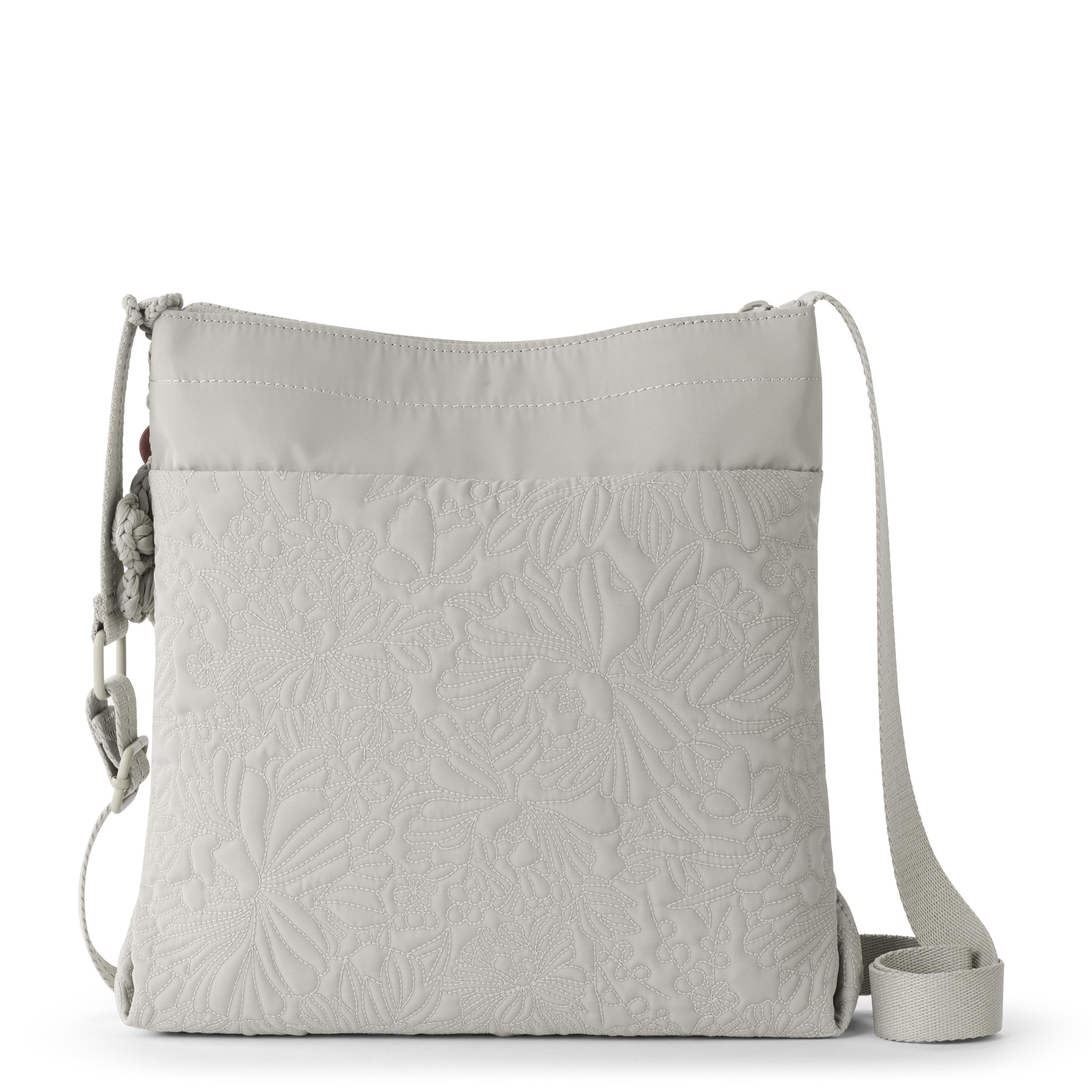 Sakroots Banyan Basic Crossbody -|Eco Twill - Pebble Flower Blossom Q|