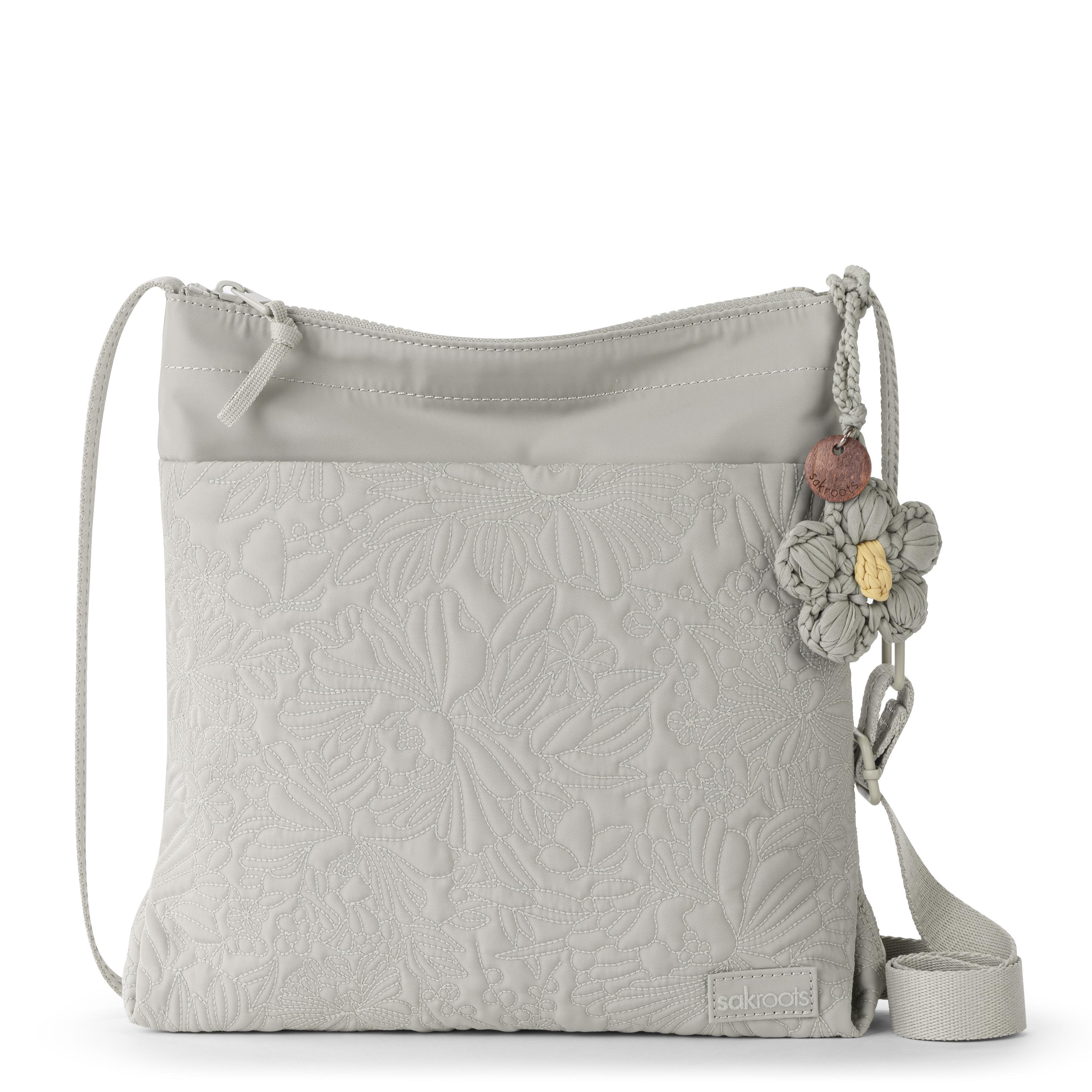 Sakroots Banyan Basic Crossbody -|Eco Twill - Pebble Flower Blossom Q|