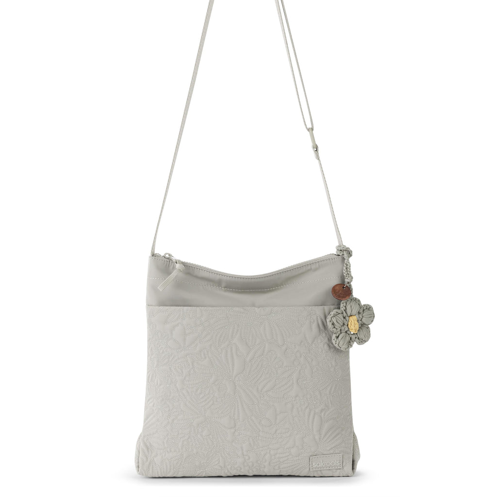 Sakroots Banyan Basic Crossbody -|Eco Twill - Pebble Flower Blossom Q|