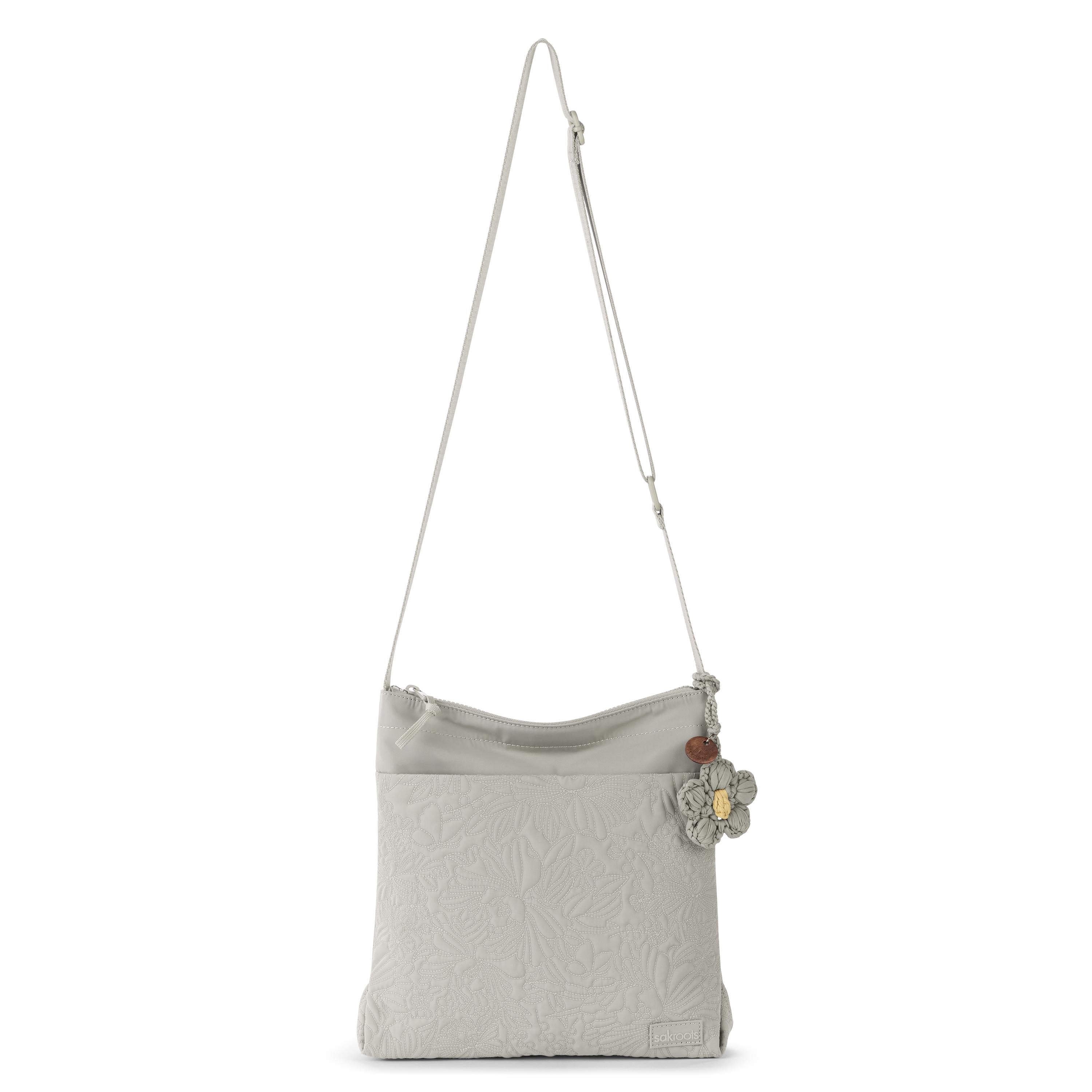 Sakroots Banyan Basic Crossbody -|Eco Twill - Pebble Flower Blossom Q|