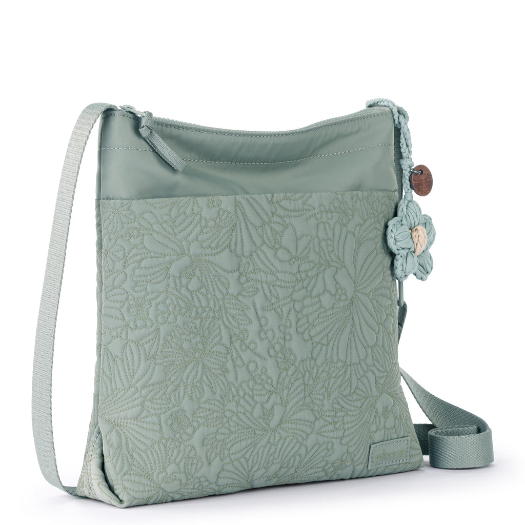 Sakroots Banyan Basic Crossbody -|Eco Twill - Sage Flower Blossom Q|