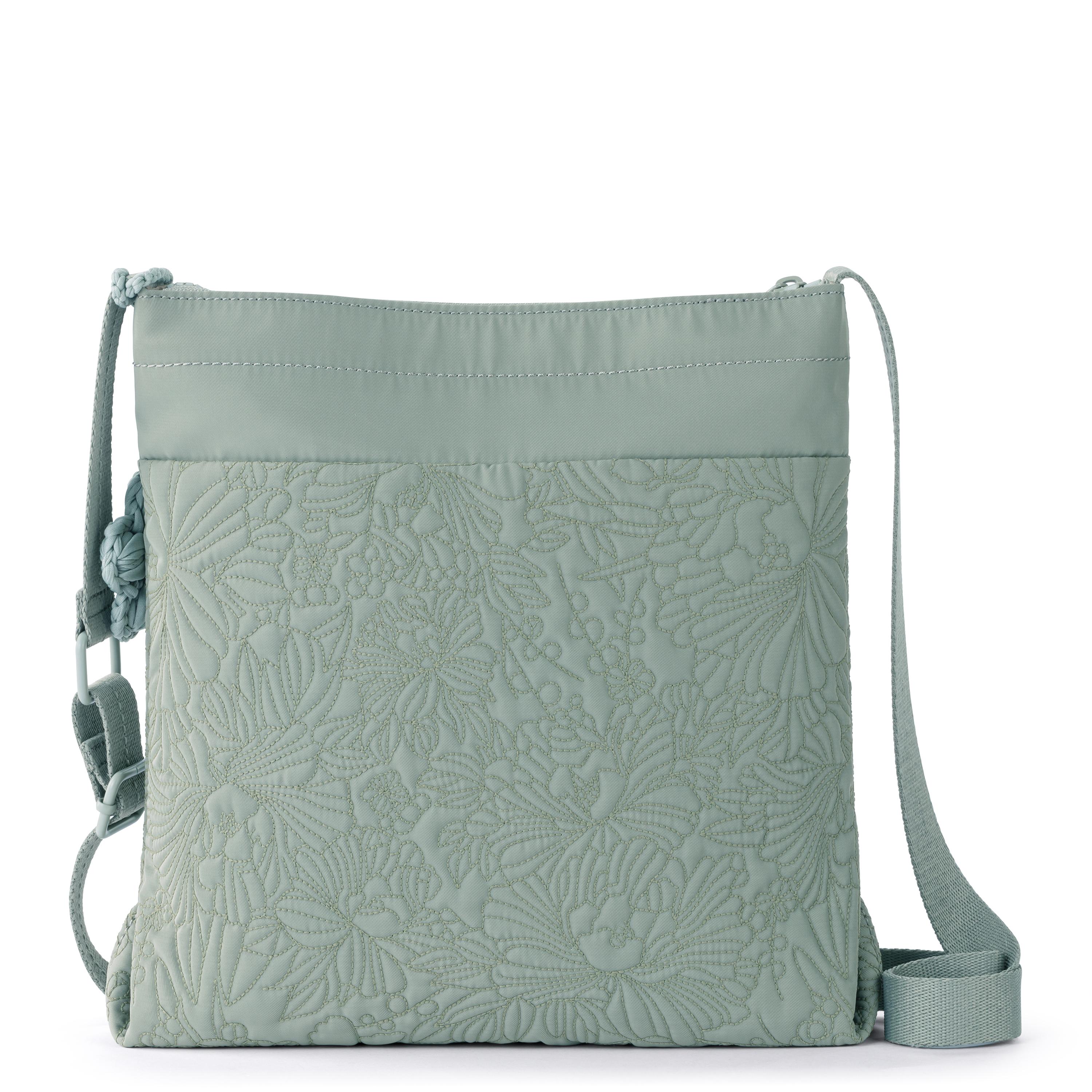 Sakroots Banyan Basic Crossbody -|Eco Twill - Sage Flower Blossom Q|
