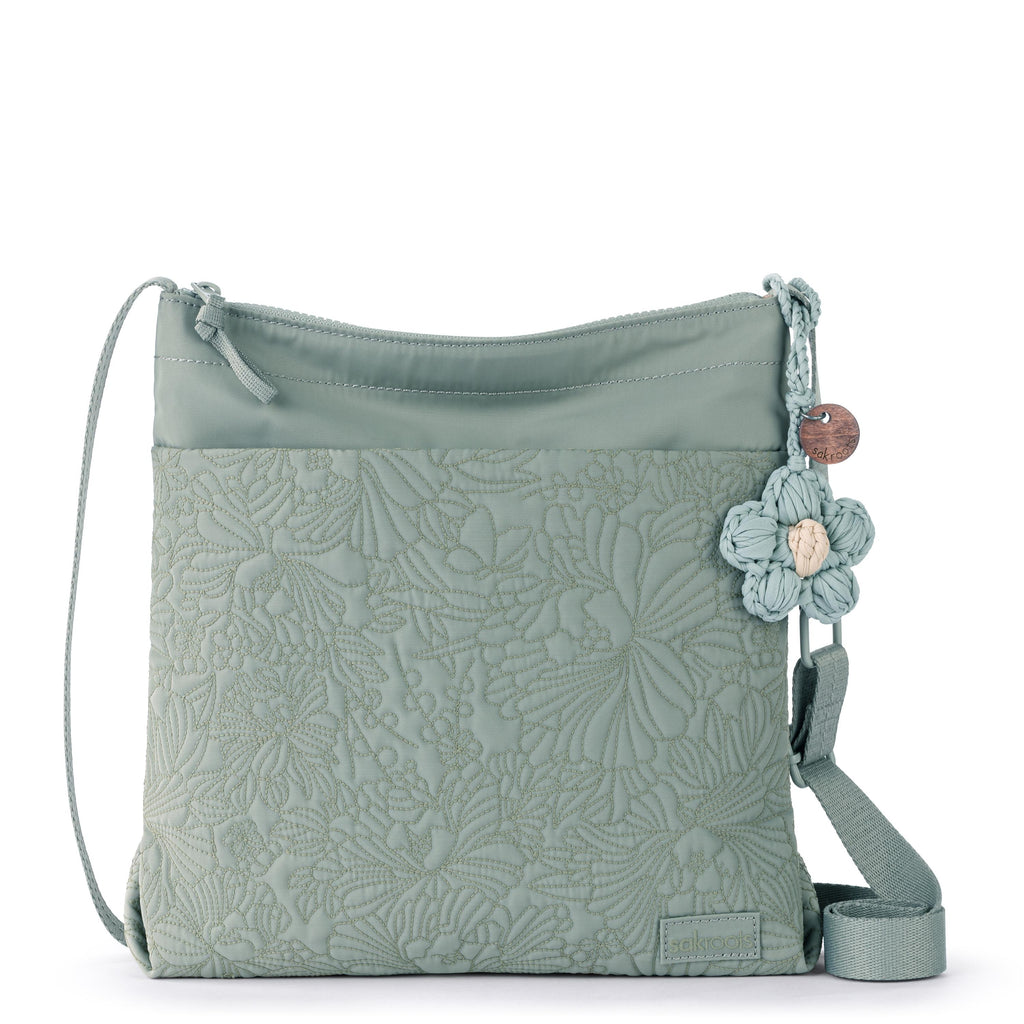 Sakroots Banyan Basic Crossbody -|Eco Twill - Sage Flower Blossom Q|