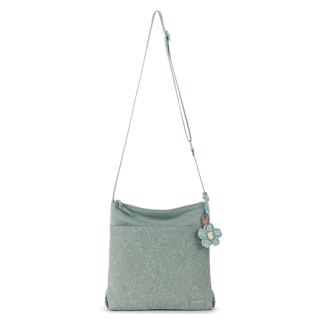 Sakroots Banyan Basic Crossbody -|Eco Twill - Sage Flower Blossom Q|