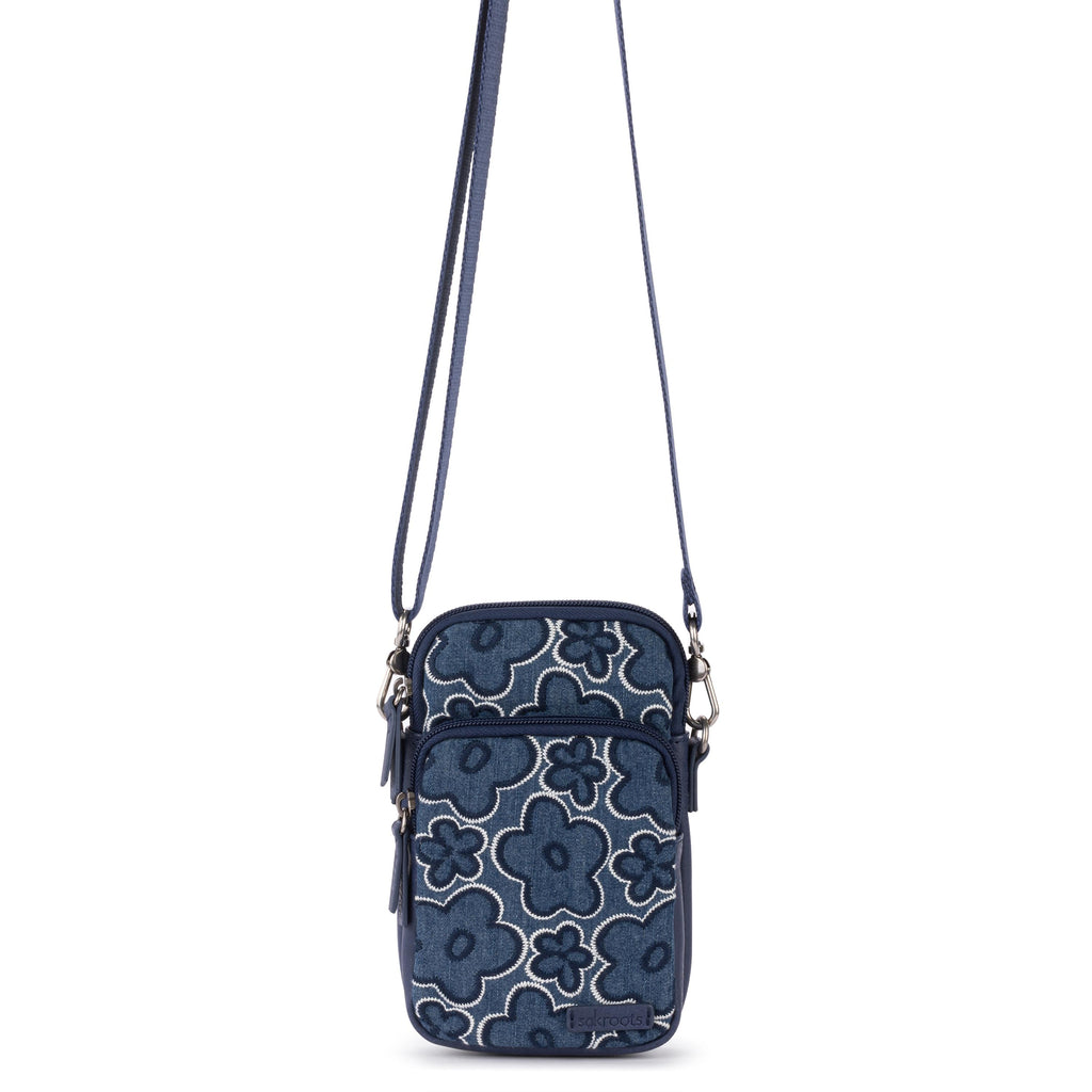 Sakroots Koa Smartphone Crossbody - Denim - Denim Retro Flower