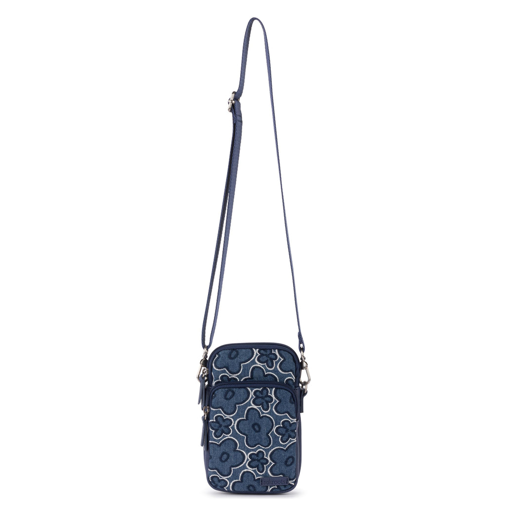Sakroots Koa Smartphone Crossbody - Denim - Denim Retro Flower