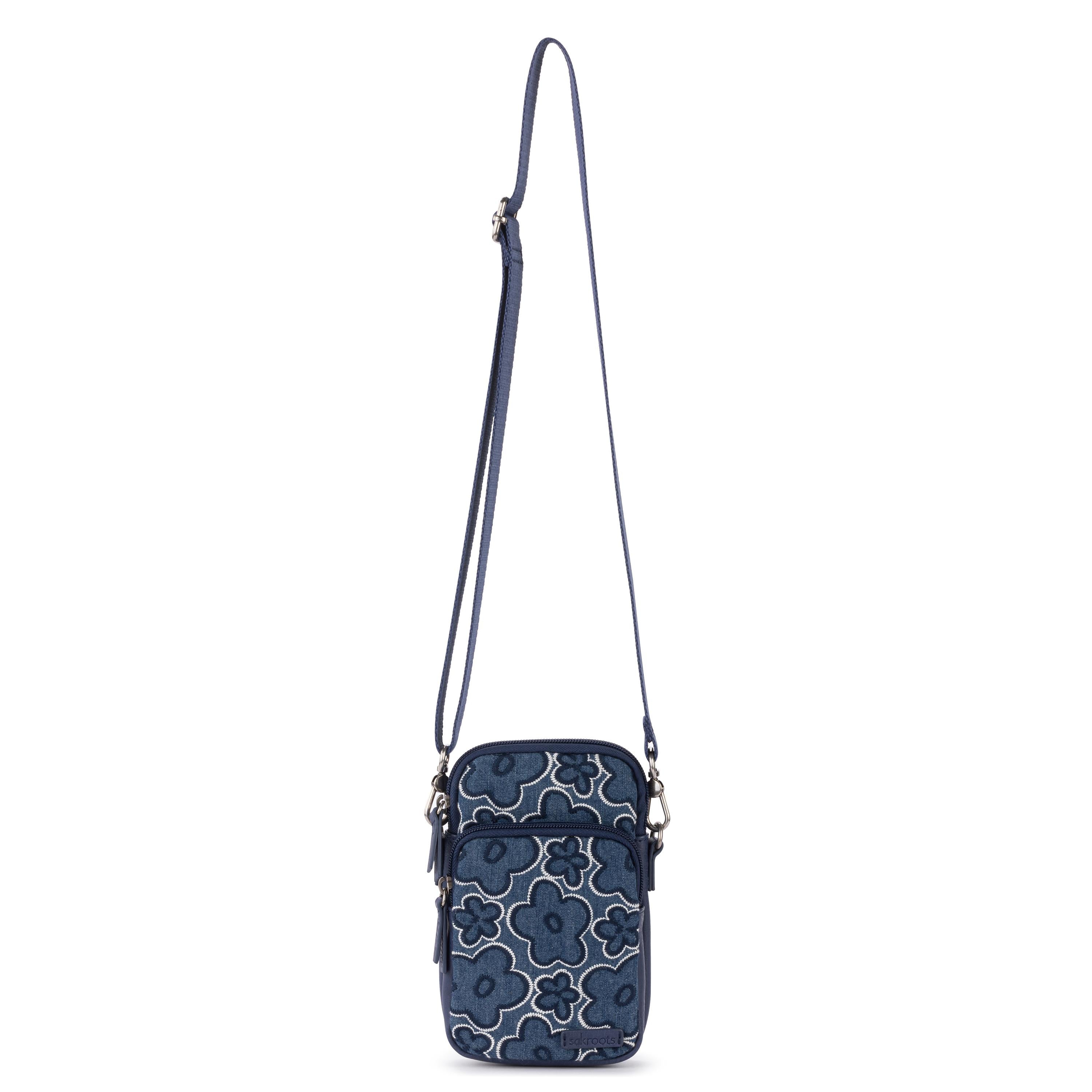 Sakroots Koa Smartphone Crossbody - Denim - Denim Retro Flower