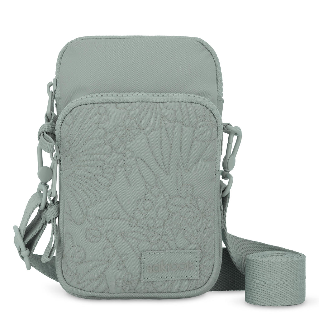 Sakroots Koa Adjustable Smartphone Crossbody -|Eco Twill - Sage Flower Blossom Q|