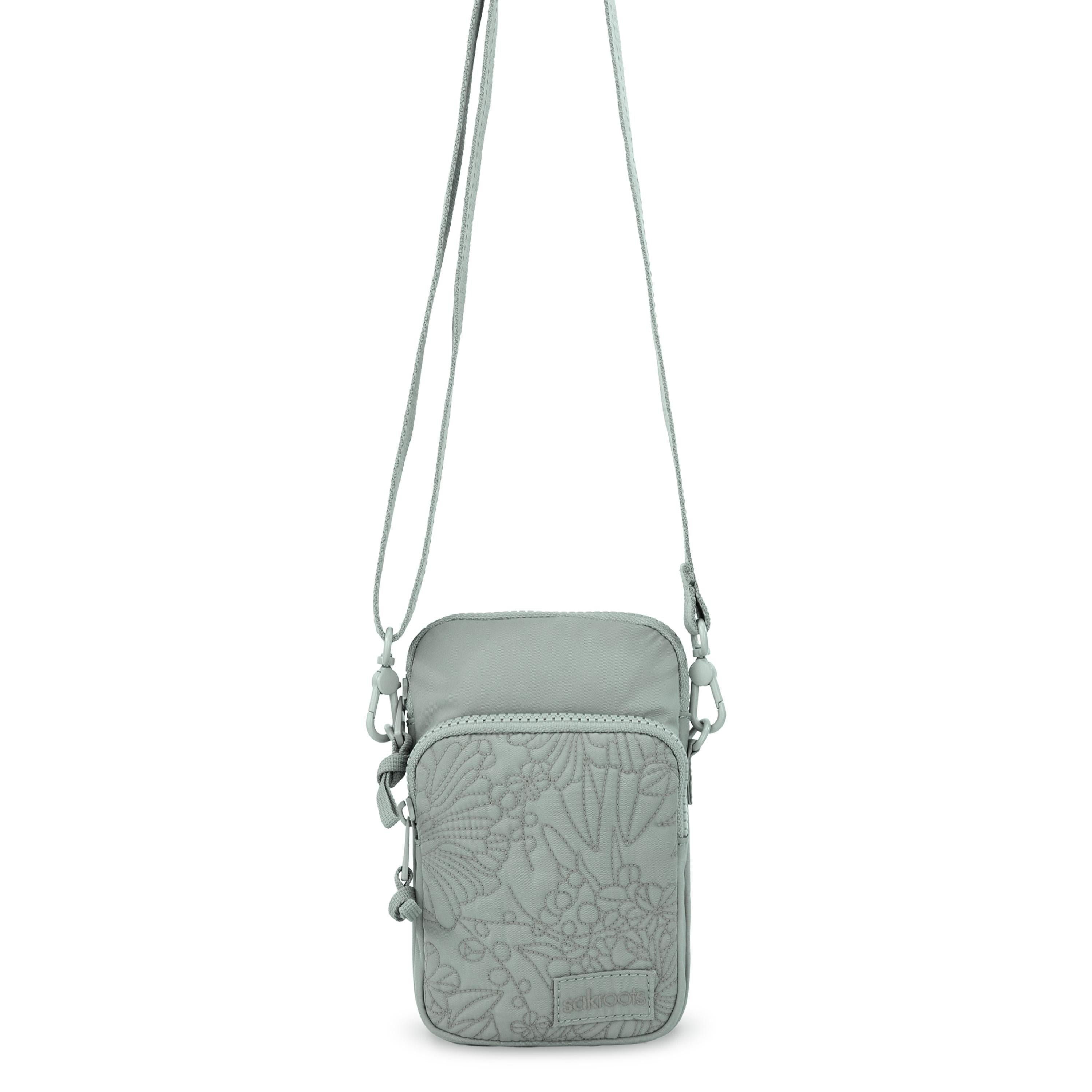 Sakroots Koa Adjustable Smartphone Crossbody -|Eco Twill - Sage Flower Blossom Q|