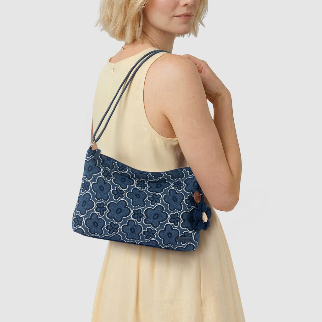 Sakroots Lumi Crossbody - Denim - Denim Retro Flower