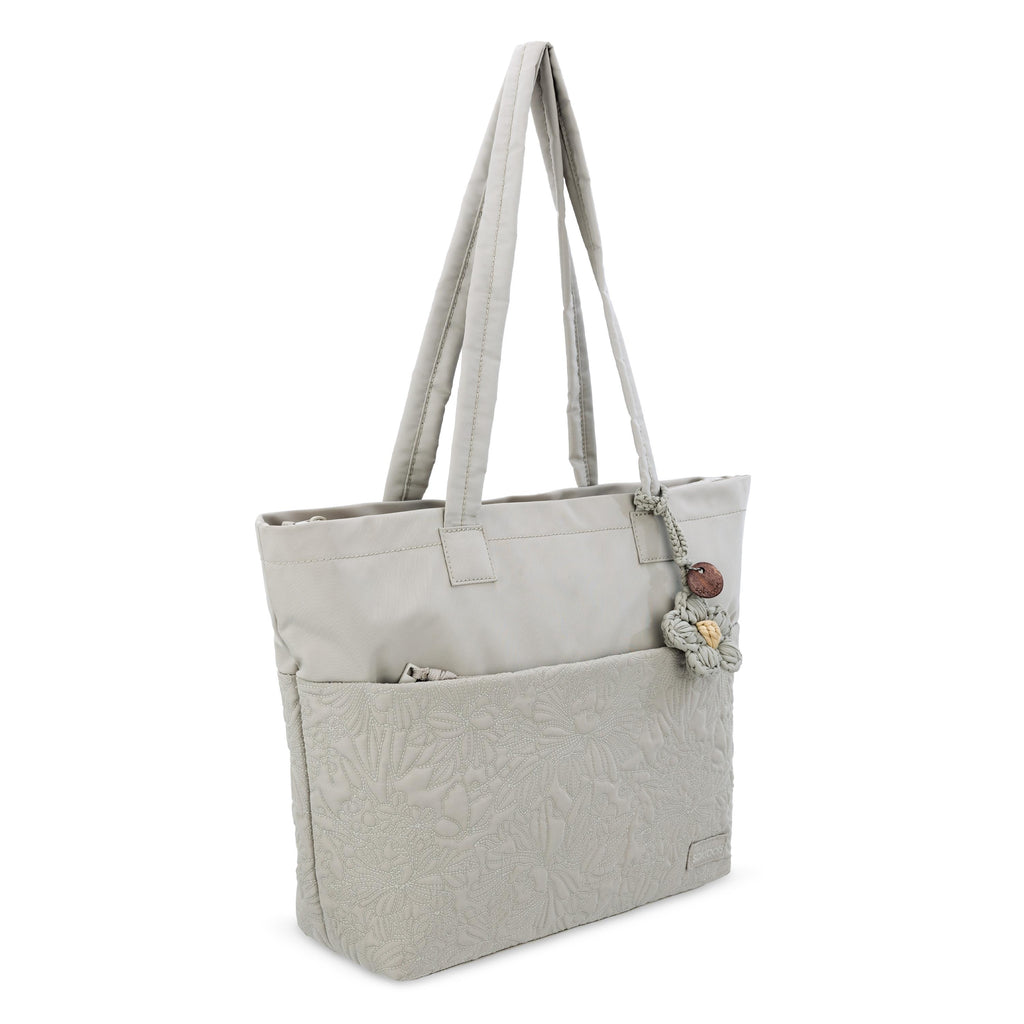 Sakroots Banyan Shoulder Tote -|Eco Twill - Pebble Flower Blossom Q|