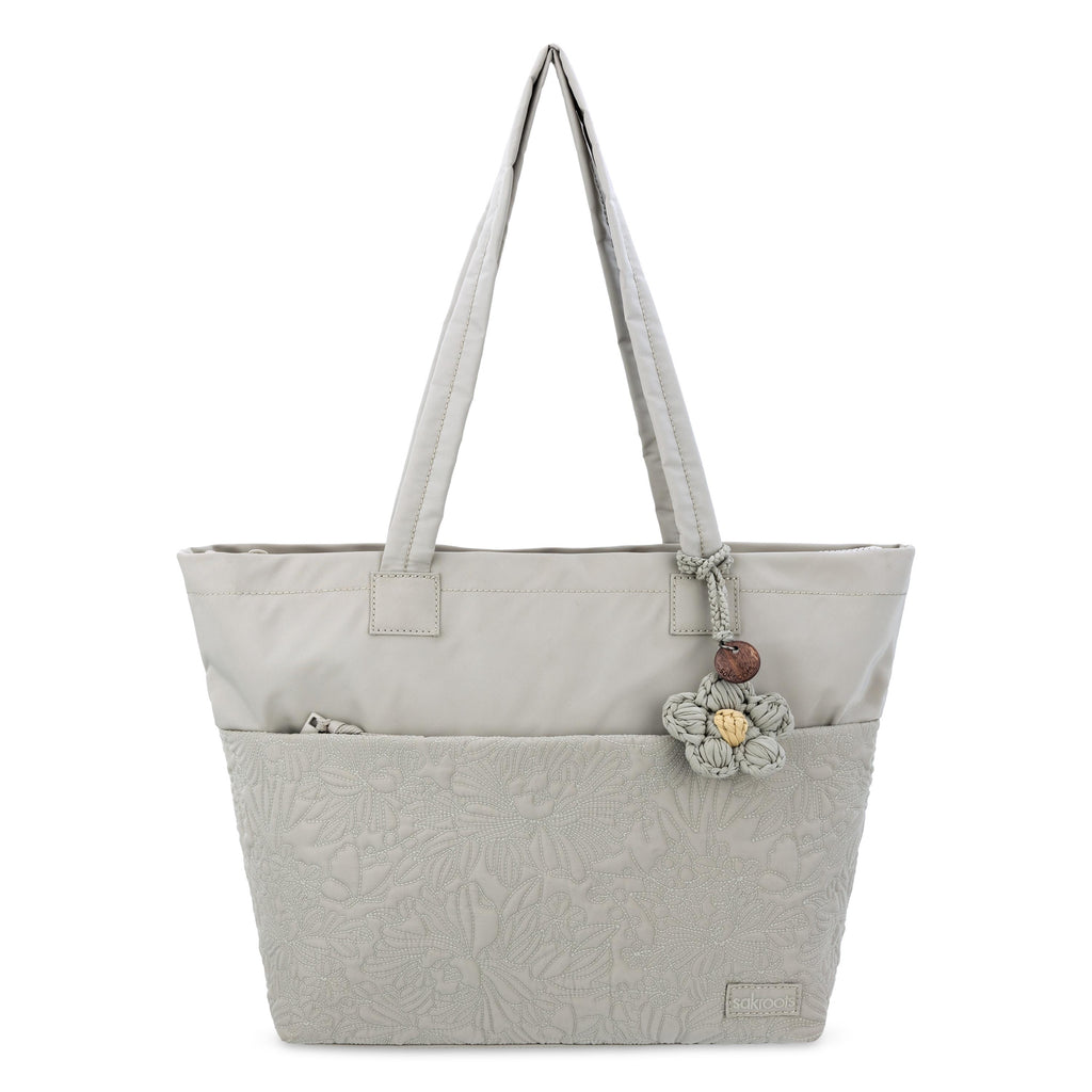 Sakroots Banyan Shoulder Tote -|Eco Twill - Pebble Flower Blossom Q|